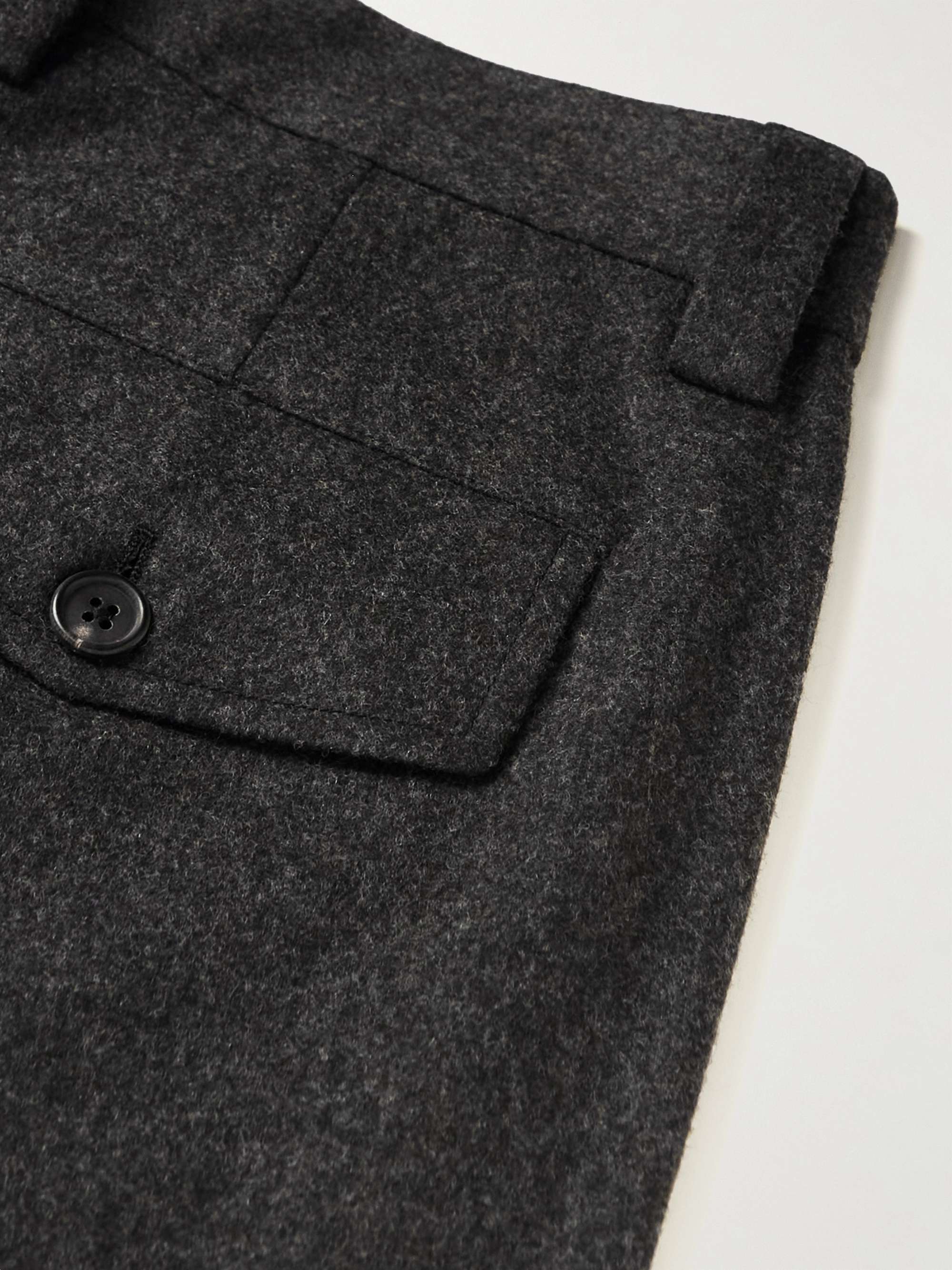 MARGARET HOWELL Straight-Leg Pleated Wool-Flannel Trousers