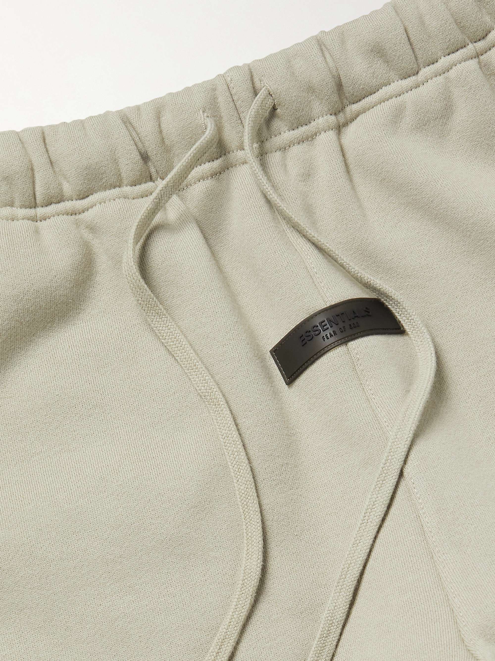 FEAR OF GOD ESSENTIALS Slim-Fit Tapered Logo-Flocked Cotton-Blend Jersey Sweatpants
