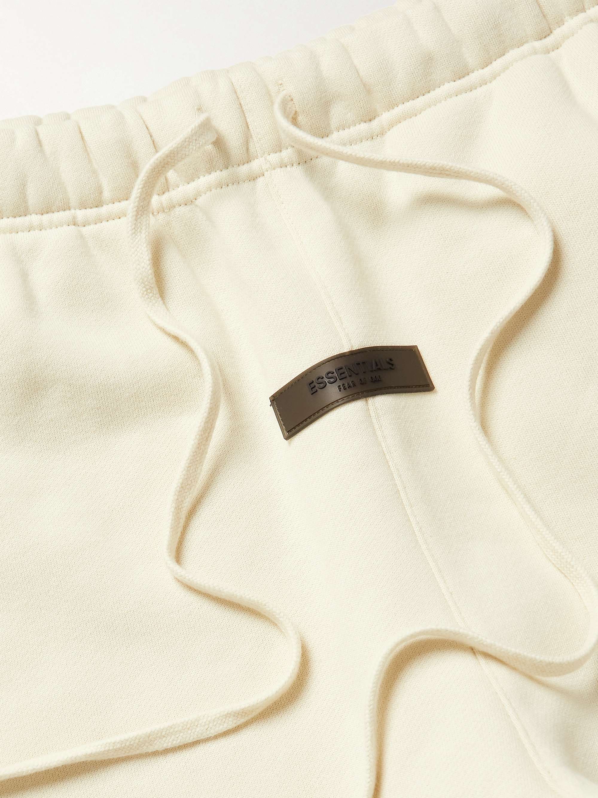 FEAR OF GOD ESSENTIALS Slim-Fit Tapered Logo-Flocked Cotton-Blend Jersey Sweatpants