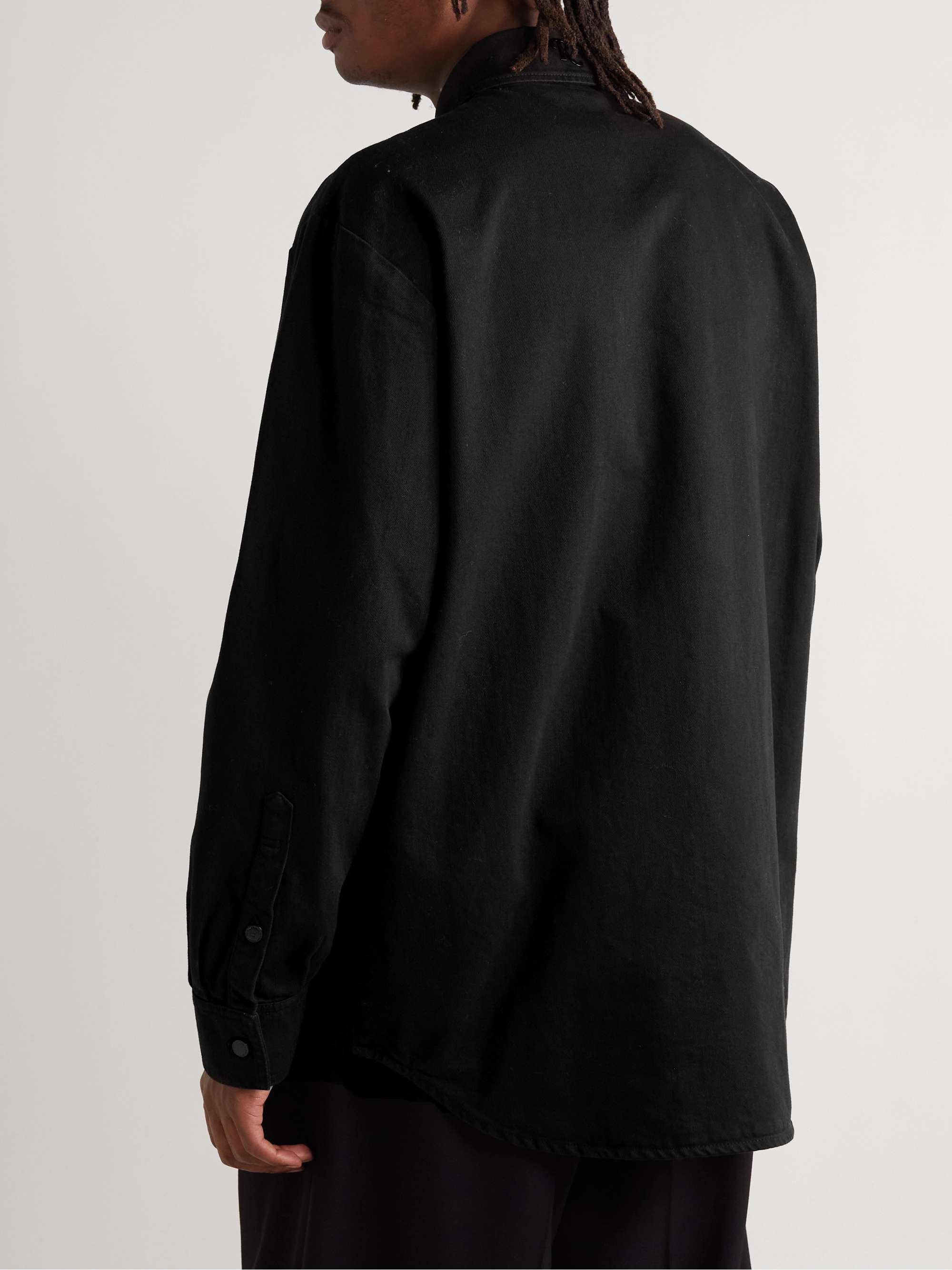 RAF SIMONS Logo-Appliquéd Denim Shirt