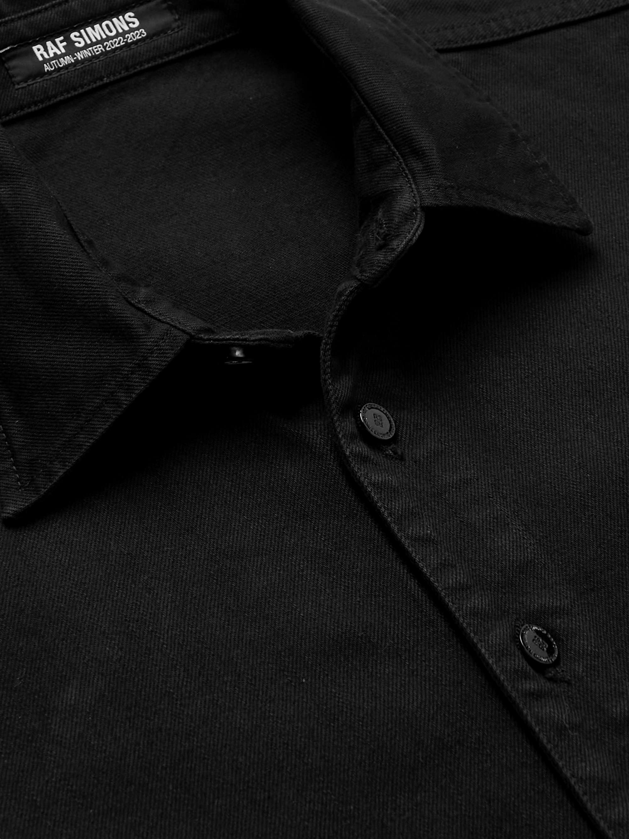 RAF SIMONS Logo-Appliquéd Denim Shirt