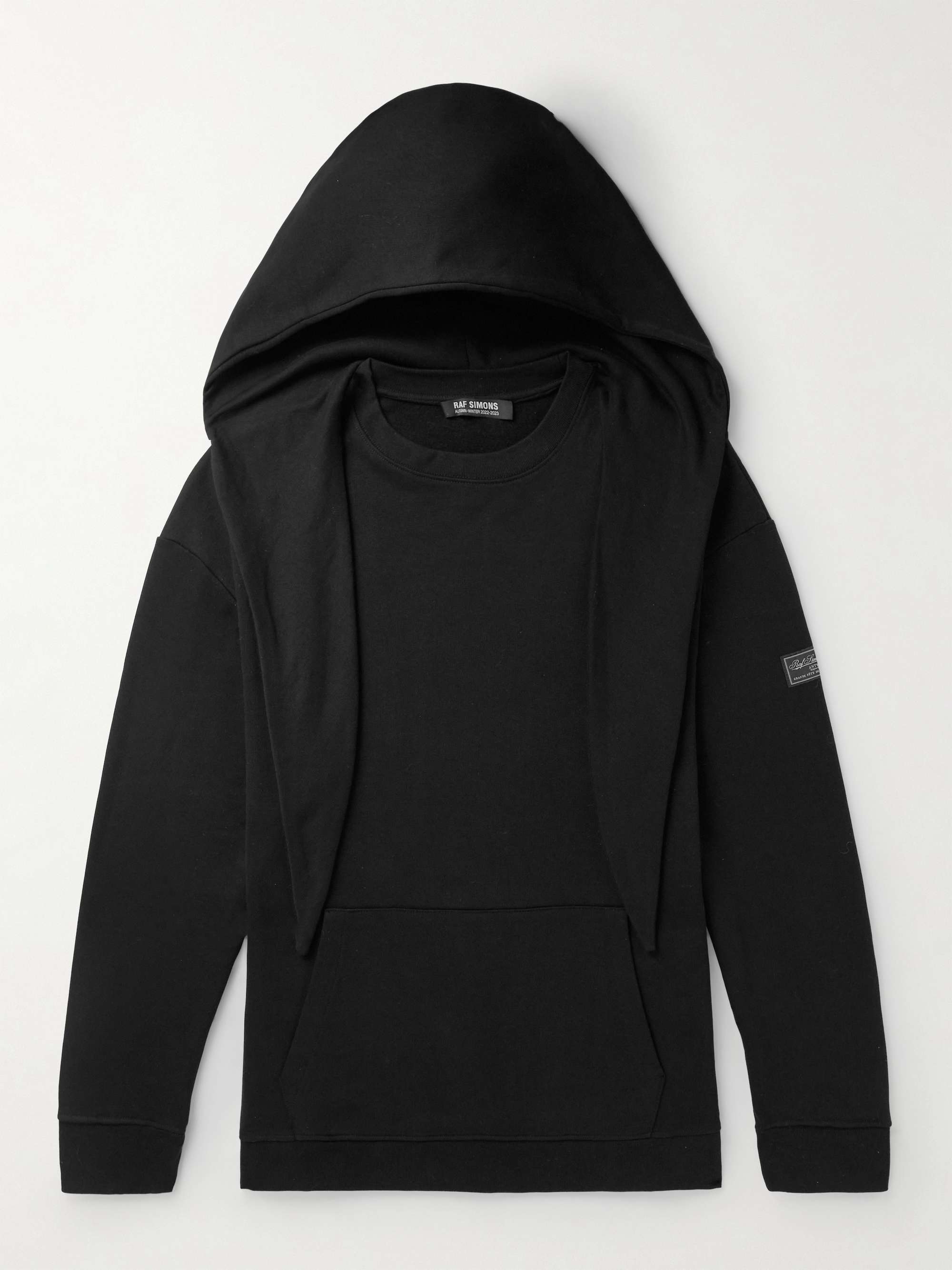 Tie-Detailed Cotton-Jersey Hoodie