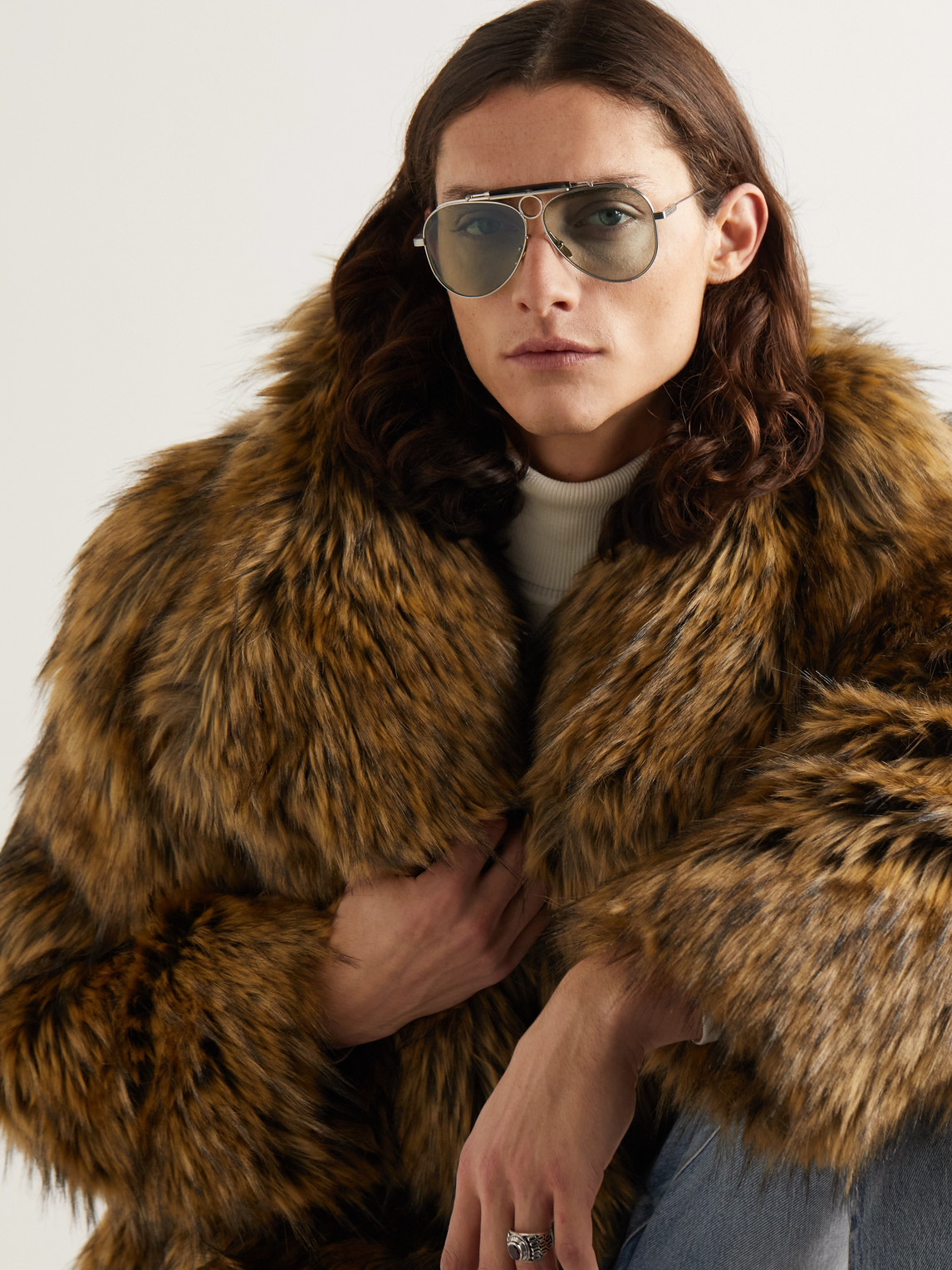 Shop Jacques Marie Mage The Gonzo Foundation Duke Aviator-style Tortoiseshell Acetate And Silver-tone Sunglasses In Gold