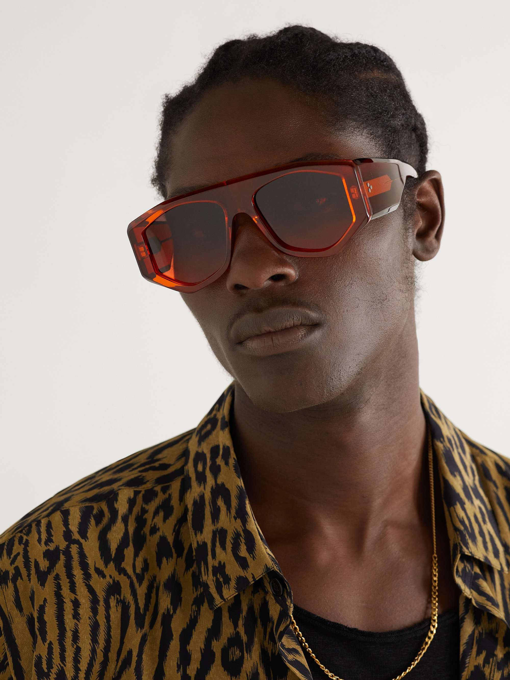 JACQUES MARIE MAGE Bolan Hexagonal-Frame Acetate Sunglasses