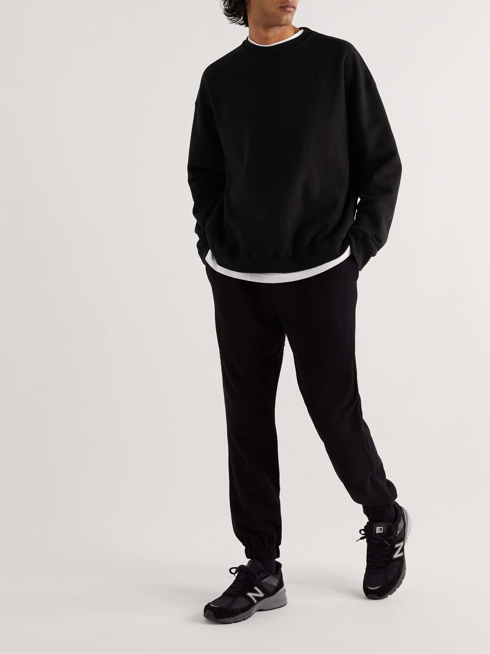 ATON Oversized Garment-Dyed Cotton-Jersey Sweatshirt for Men | MR
