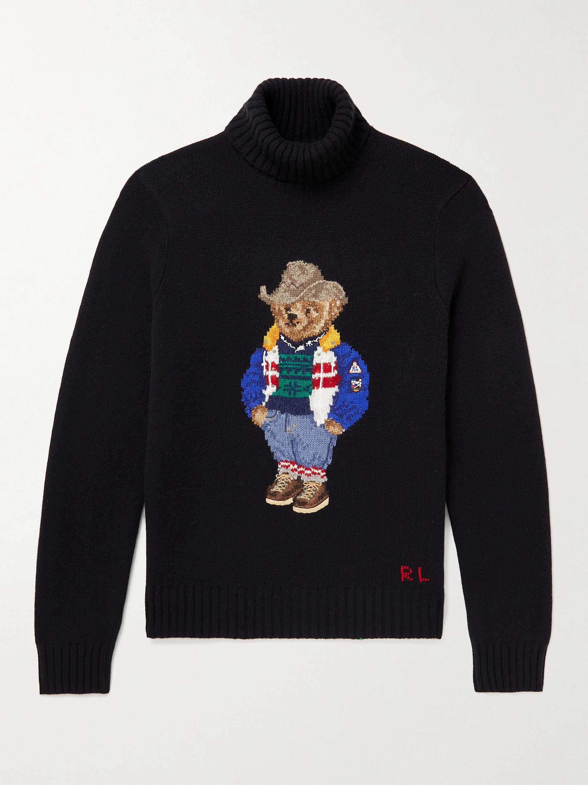POLO RALPH LAUREN Embroidered Intarsia Wool Rollneck Sweater
