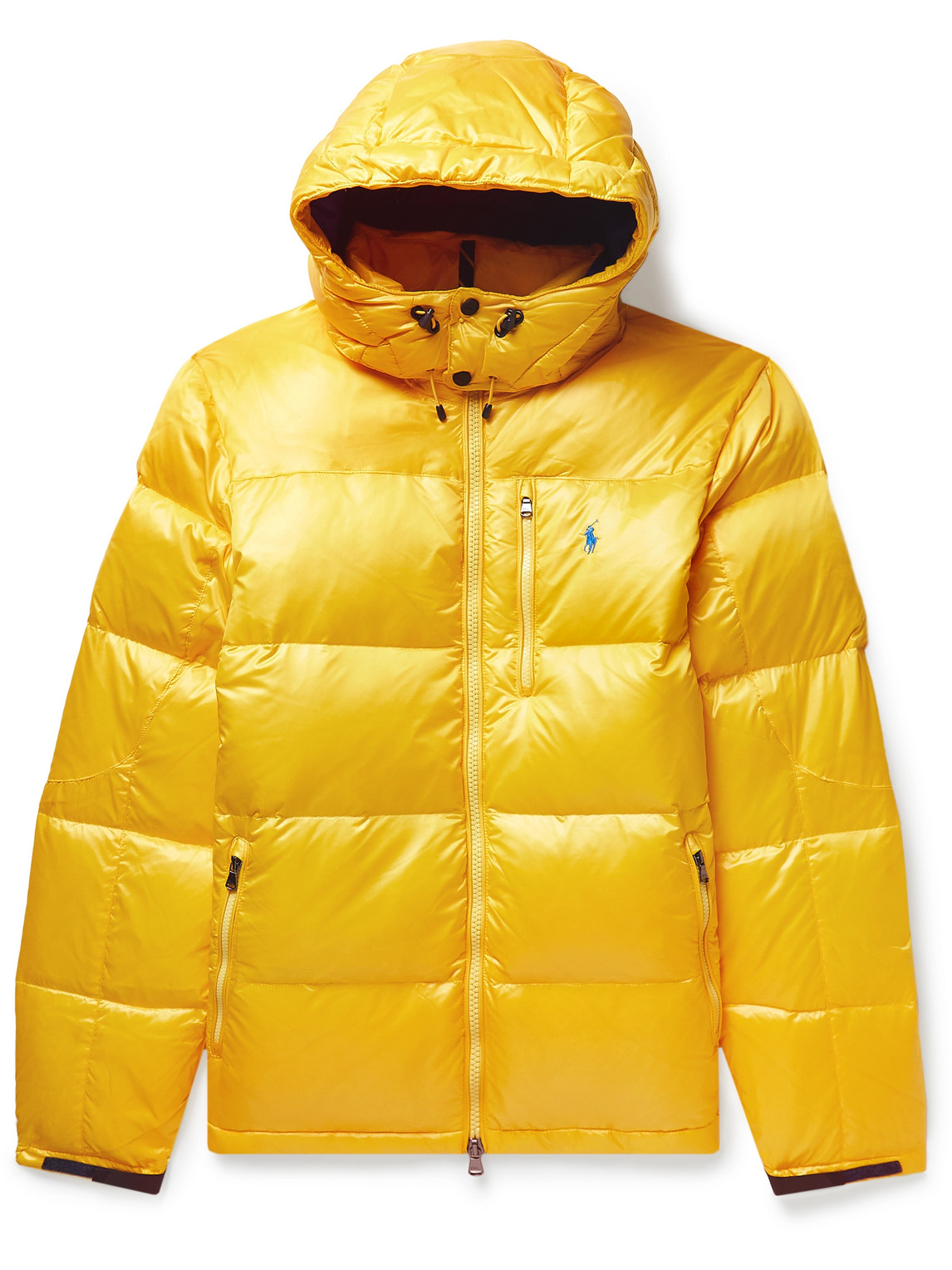 Polo Ralph Lauren Logo-embroidered Quilted Shell Hooded Down Jacket In Yellow