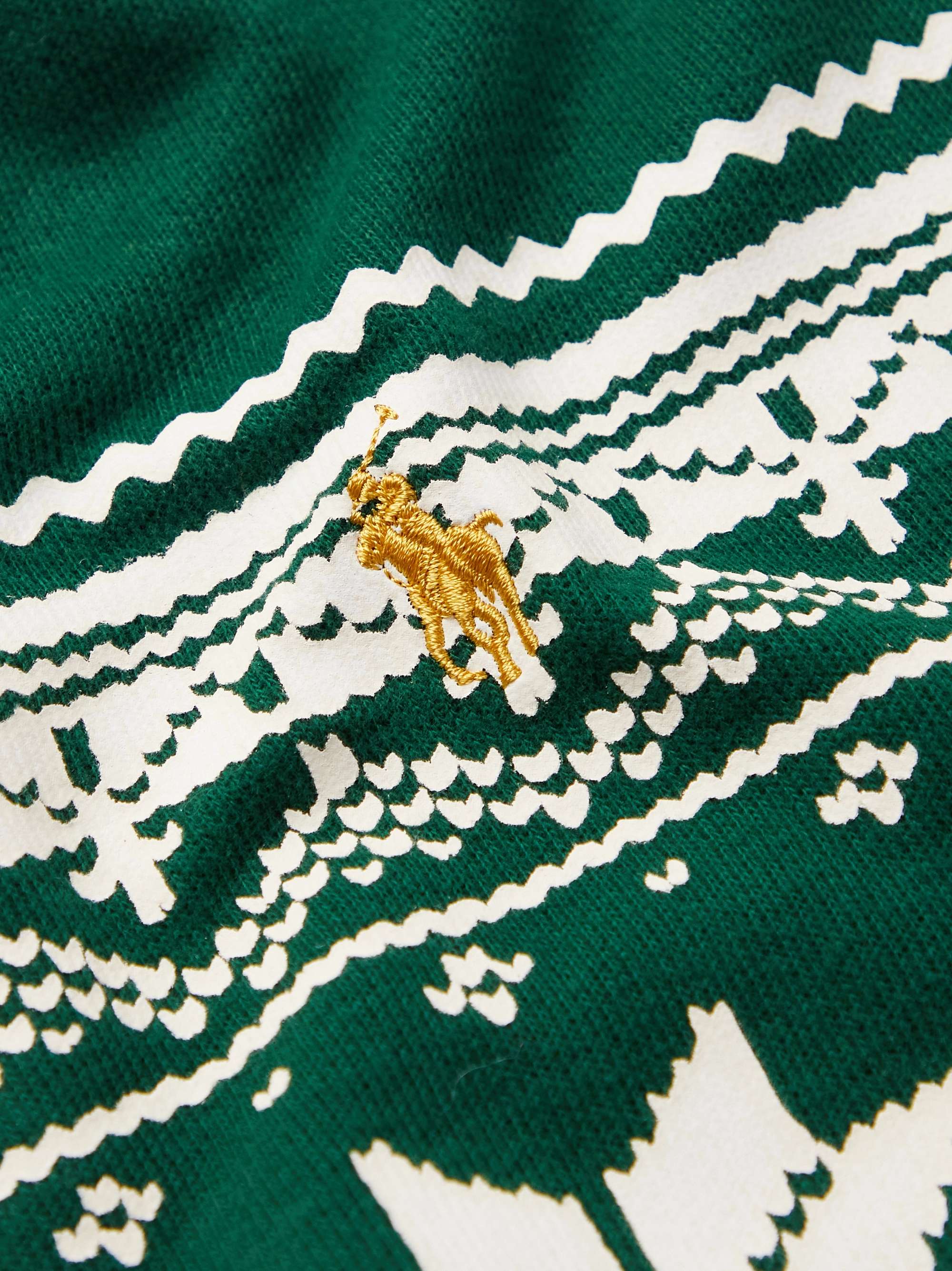 POLO RALPH LAUREN Printed Cotton-Jersey Half-Zip Sweatshirt