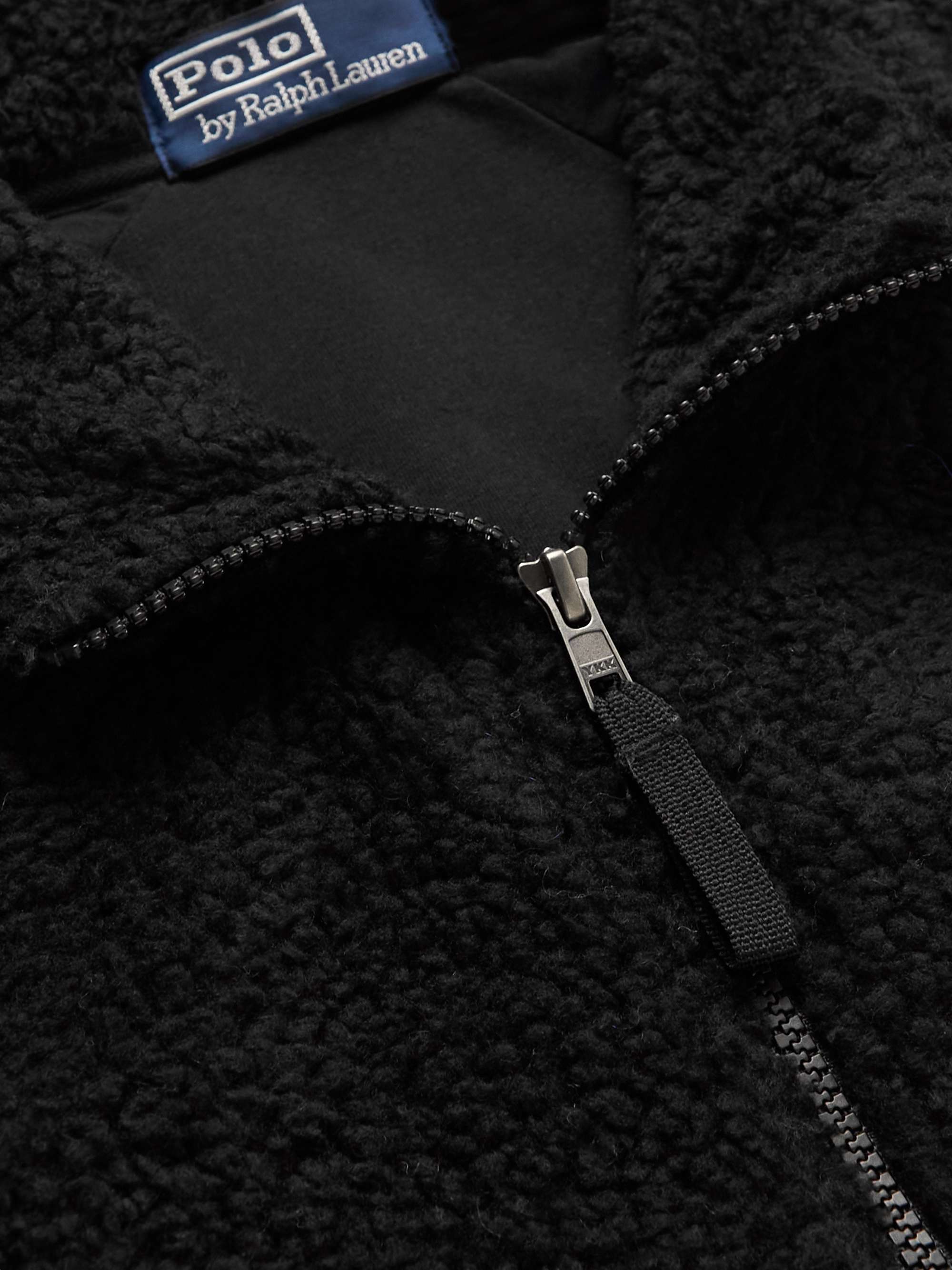 POLO RALPH LAUREN Striped Logo-Embroidered Bouclé Zip-Up Cardigan