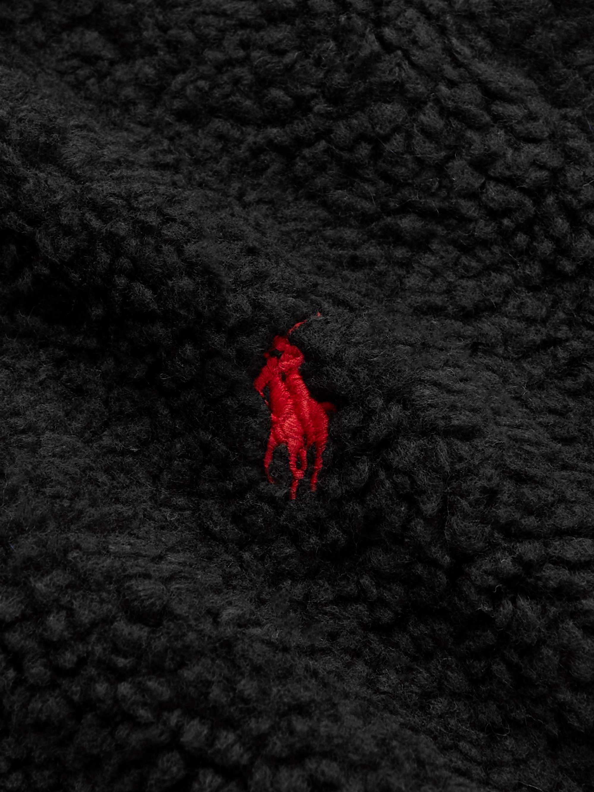 POLO RALPH LAUREN Striped Logo-Embroidered Bouclé Zip-Up Cardigan