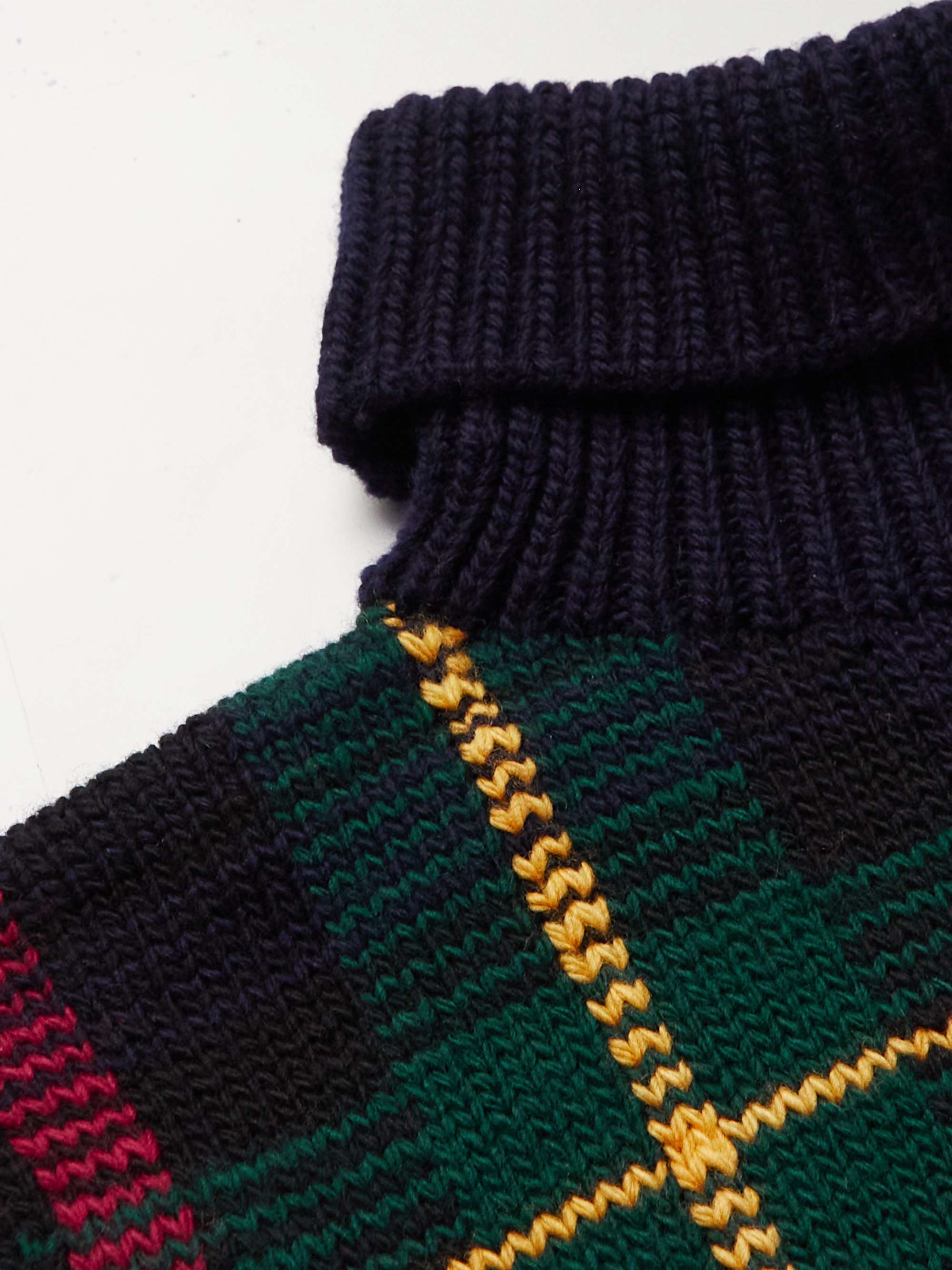 POLO RALPH LAUREN Checked Wool Rollneck Sweater