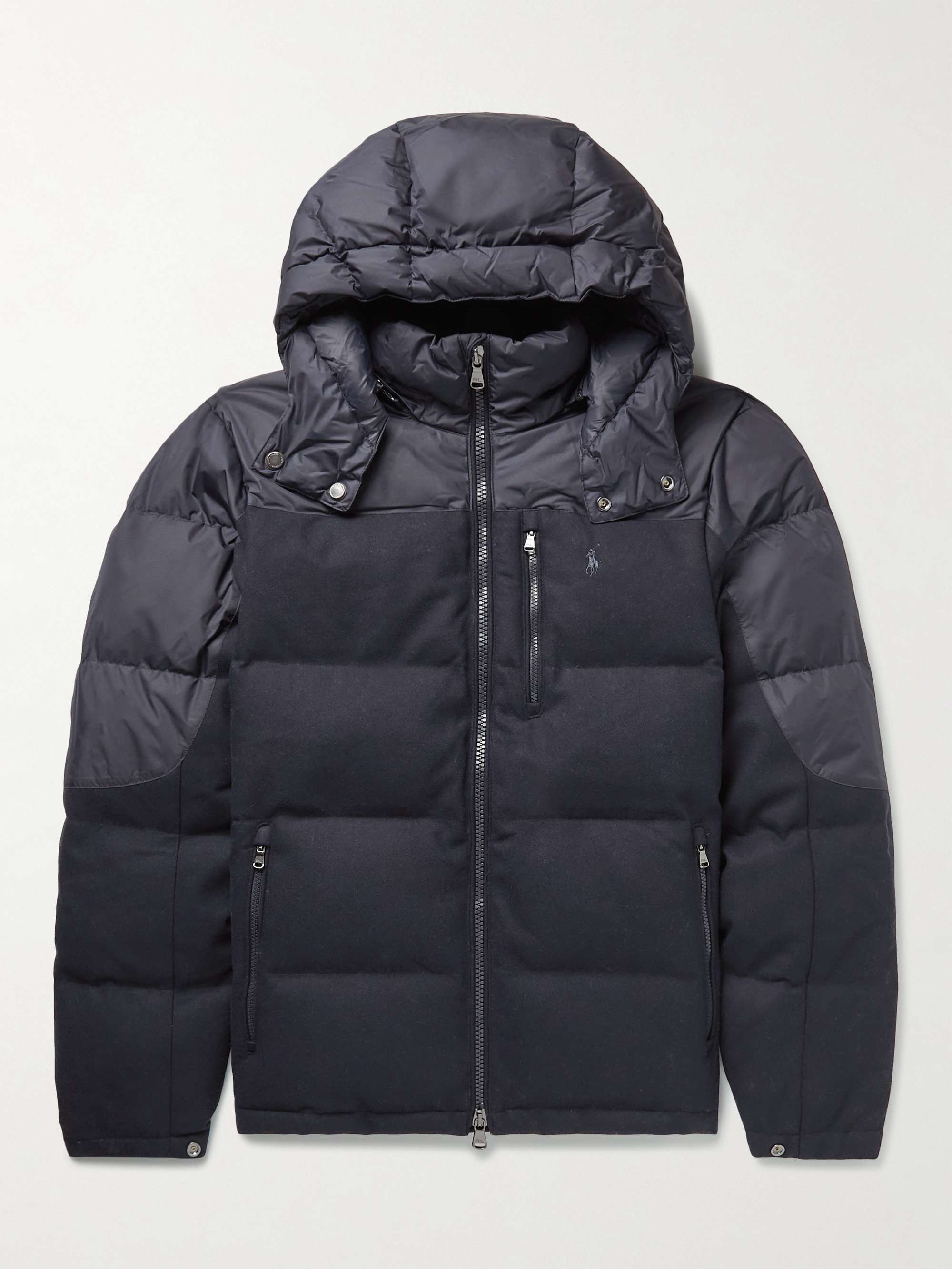 POLO RALPH LAUREN Quilted Wool-Blend Twill and Ripstop Down Hooded Jacket