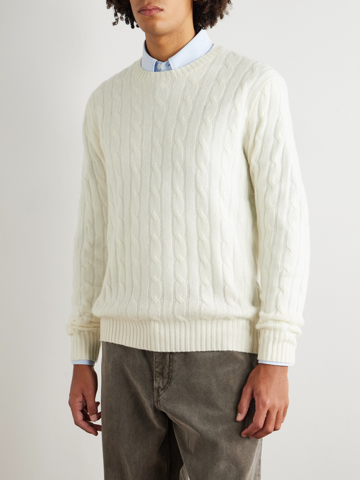  Polo Ralph Lauren - Cable-knit Cashmere Sweater - Men - Neutrals - S 