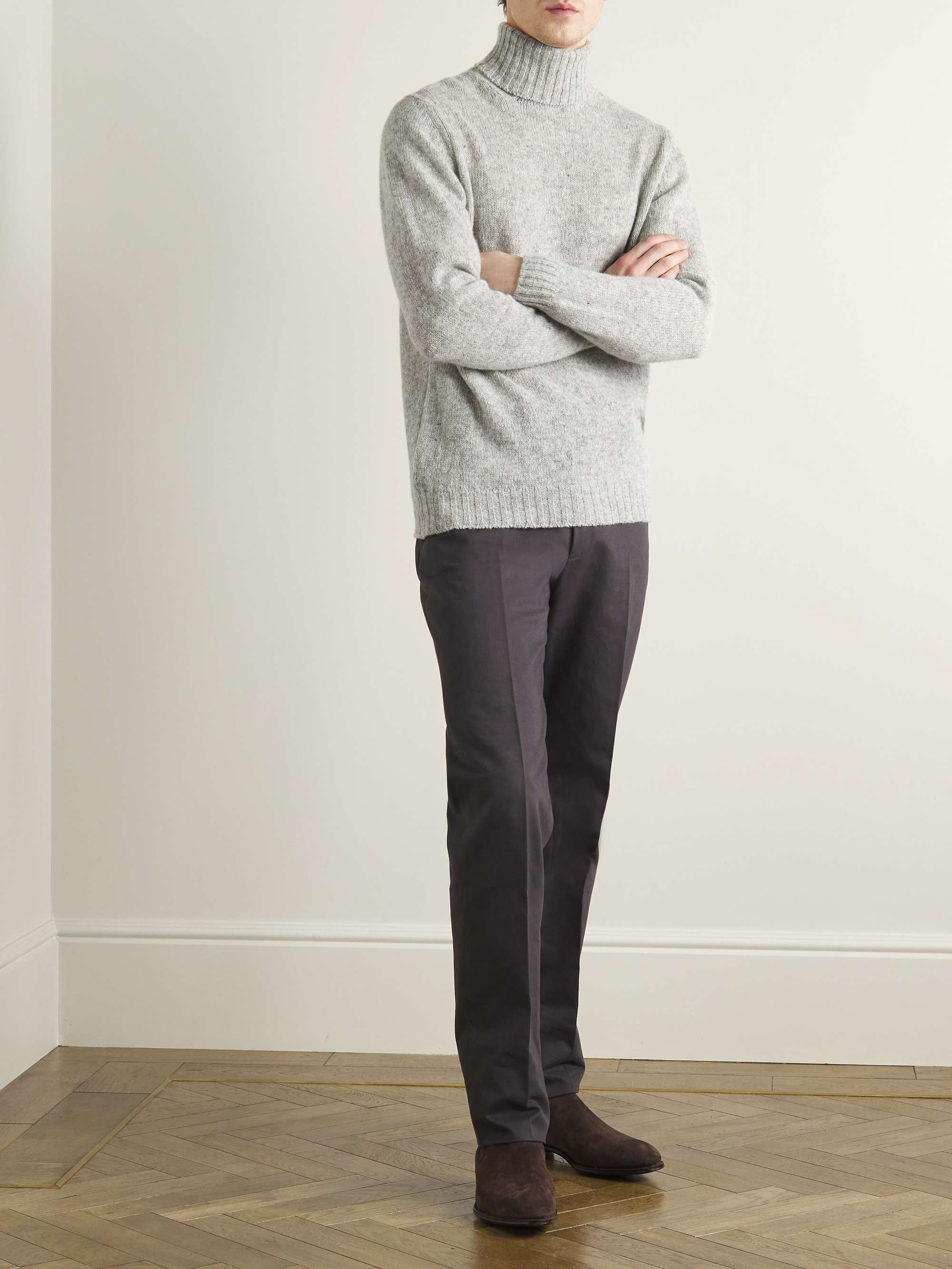 KINGSMAN Shetland Virgin Wool Rollneck Sweater