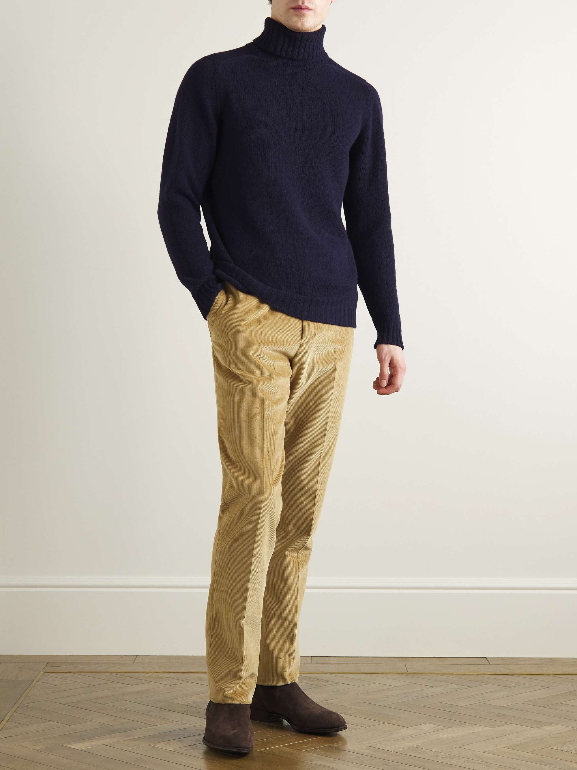 KINGSMAN Shetland Virgin Wool Rollneck Sweater