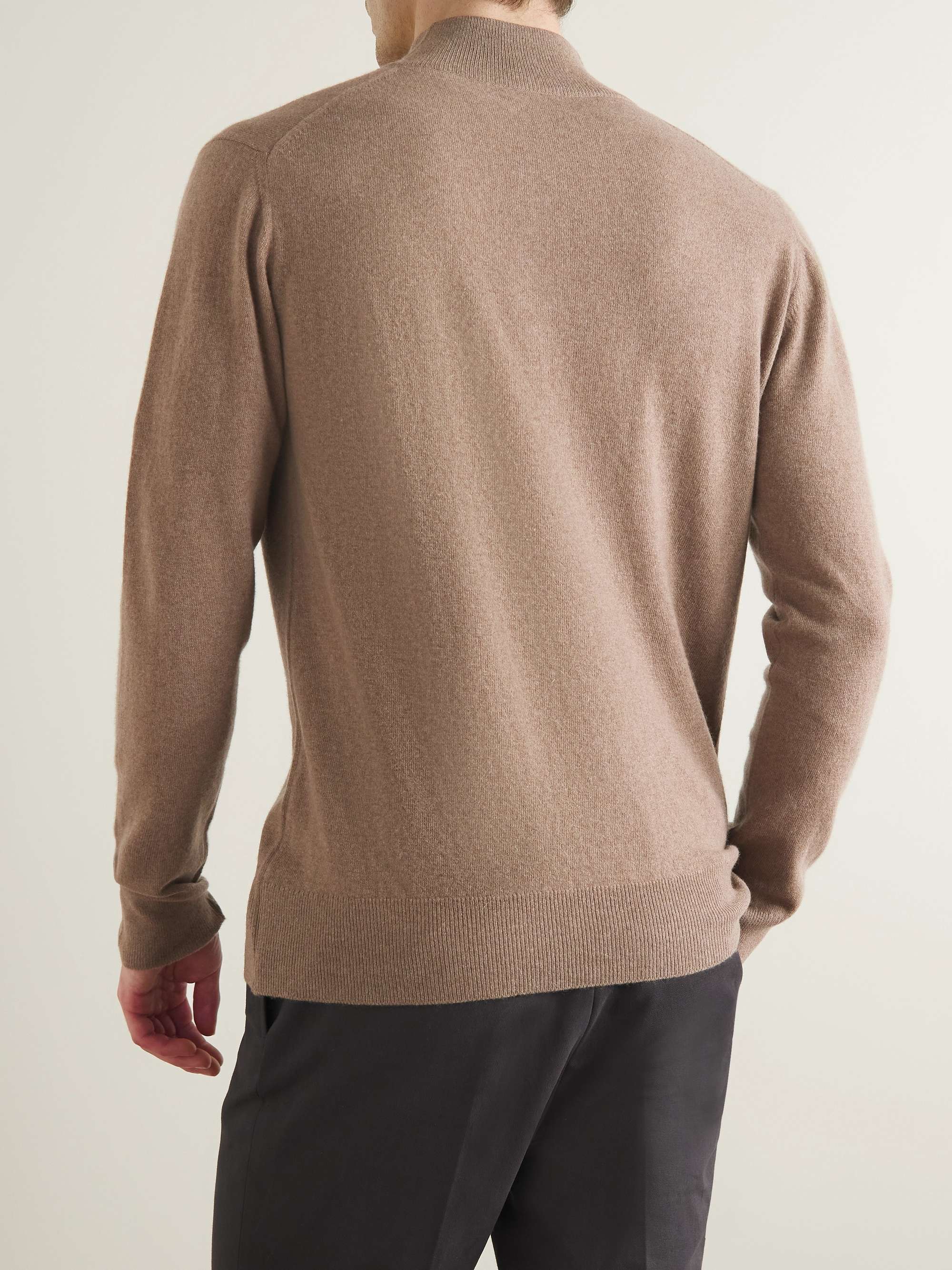 KINGSMAN Wade Merino Wool and Cashmere-Blend Half-Zip Sweater