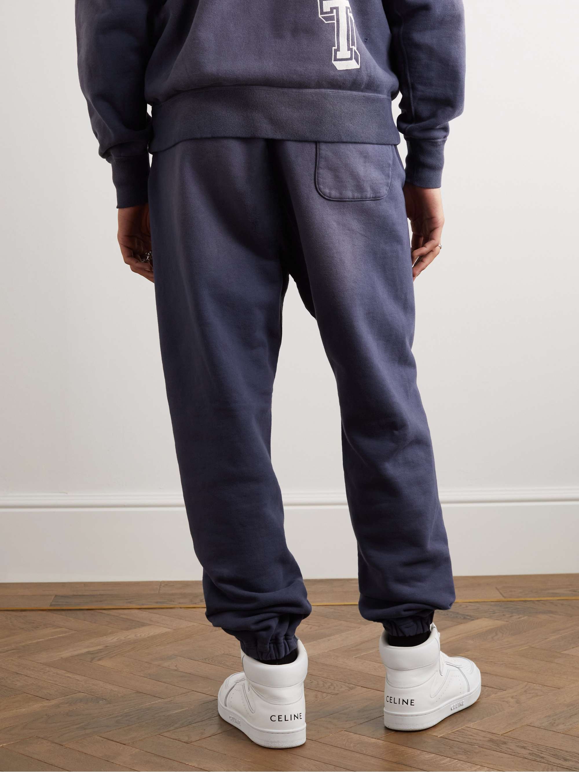 SAINT MXXXXXX Collegiate Tapered Logo-Print Cotton-Jersey Sweatpants