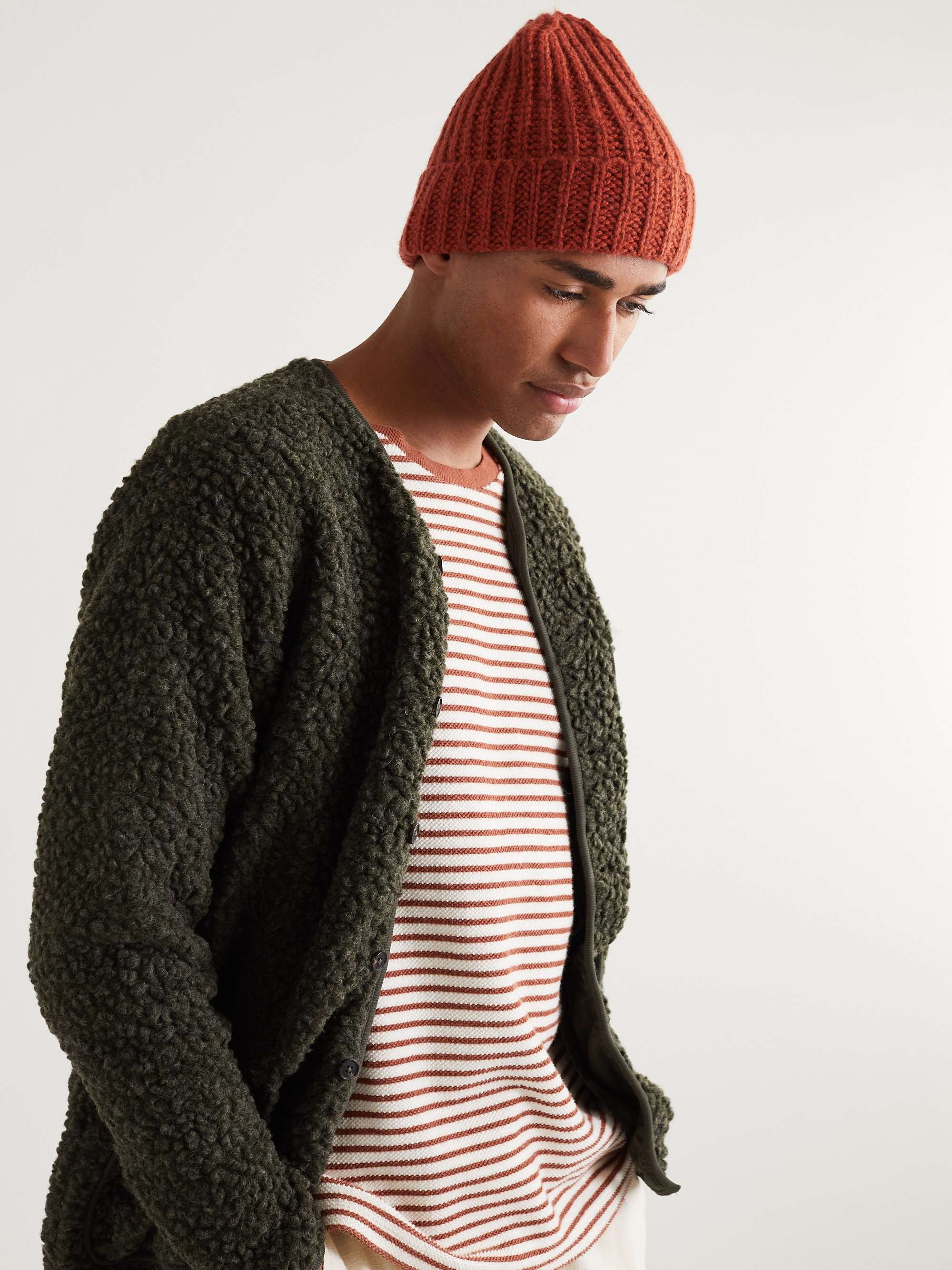 JOHNSTONS OF ELGIN Ribbed Donegal Cashmere Beanie