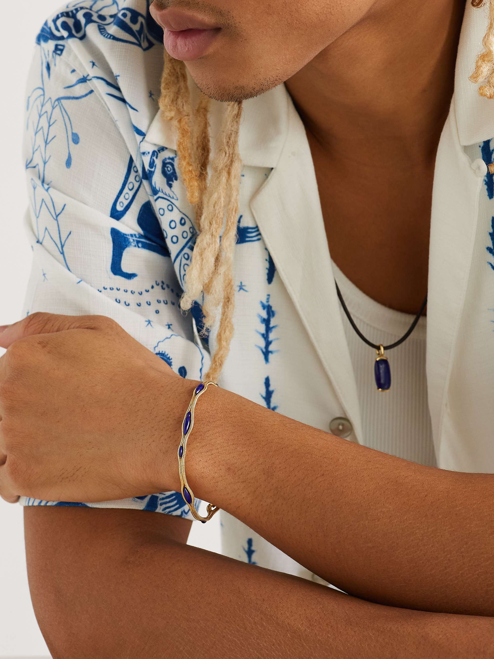 FERNANDO JORGE Fluid 18-Karat Gold Lapis Lazuli Bracelet