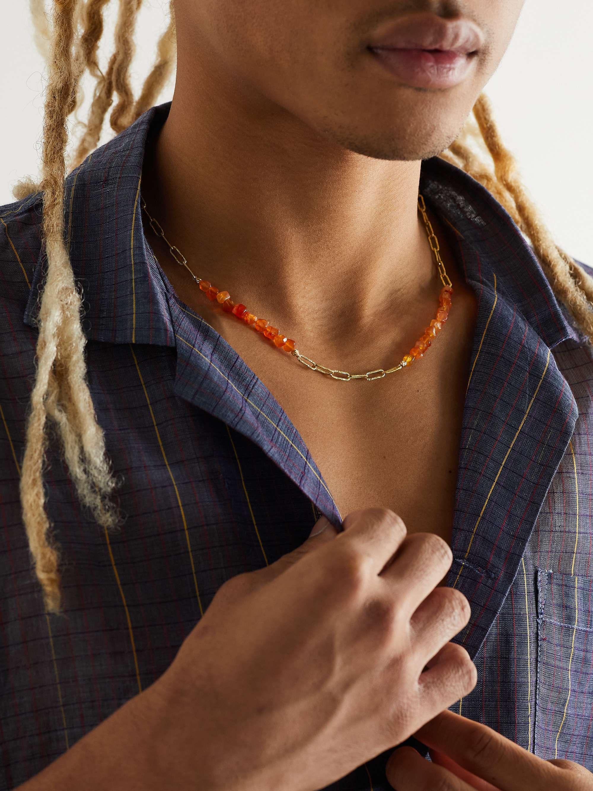 HEALERS FINE JEWELRY Fire Recycled Gold Cornelian Chain Necklace