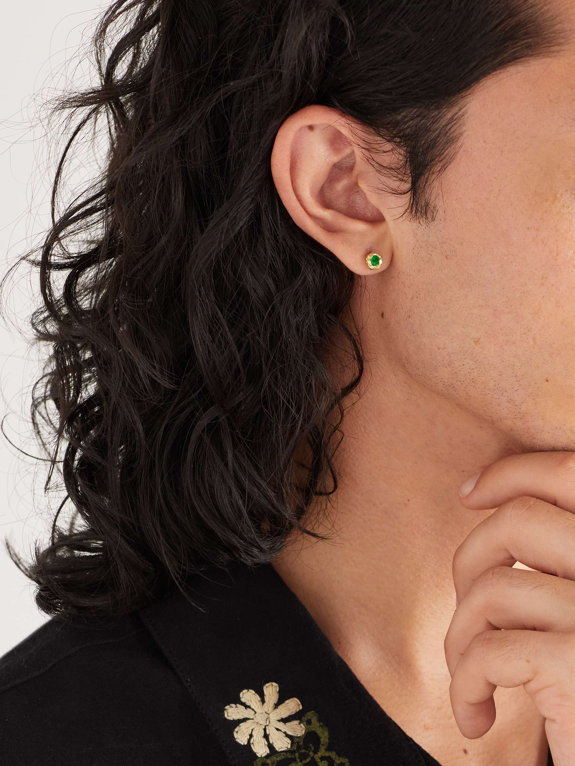 HEALERS FINE JEWELRY Recycled Gold Garnet Single Earring