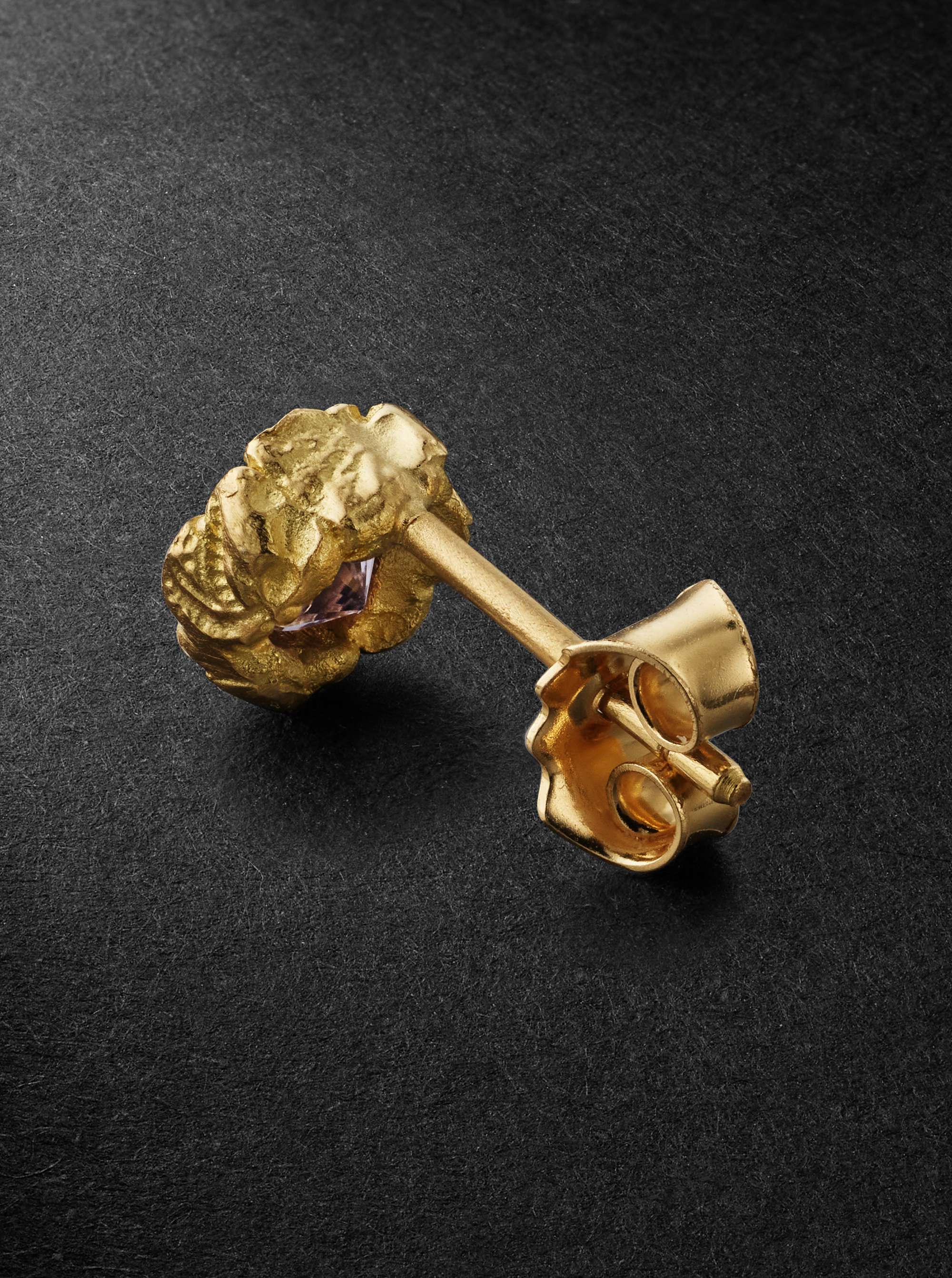 HEALERS FINE JEWELRY Recycled Gold Garnet Single Earring