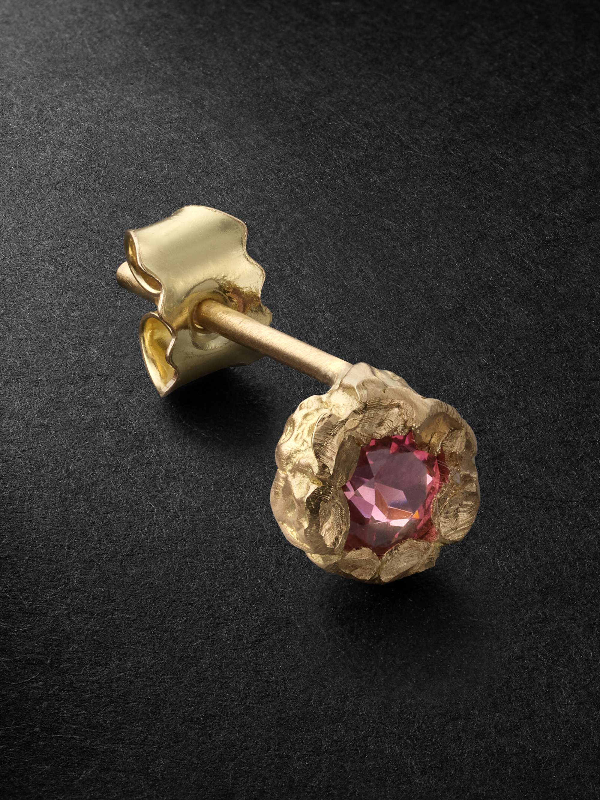 HEALERS FINE JEWELRY Recycled Gold Garnet Single Earring