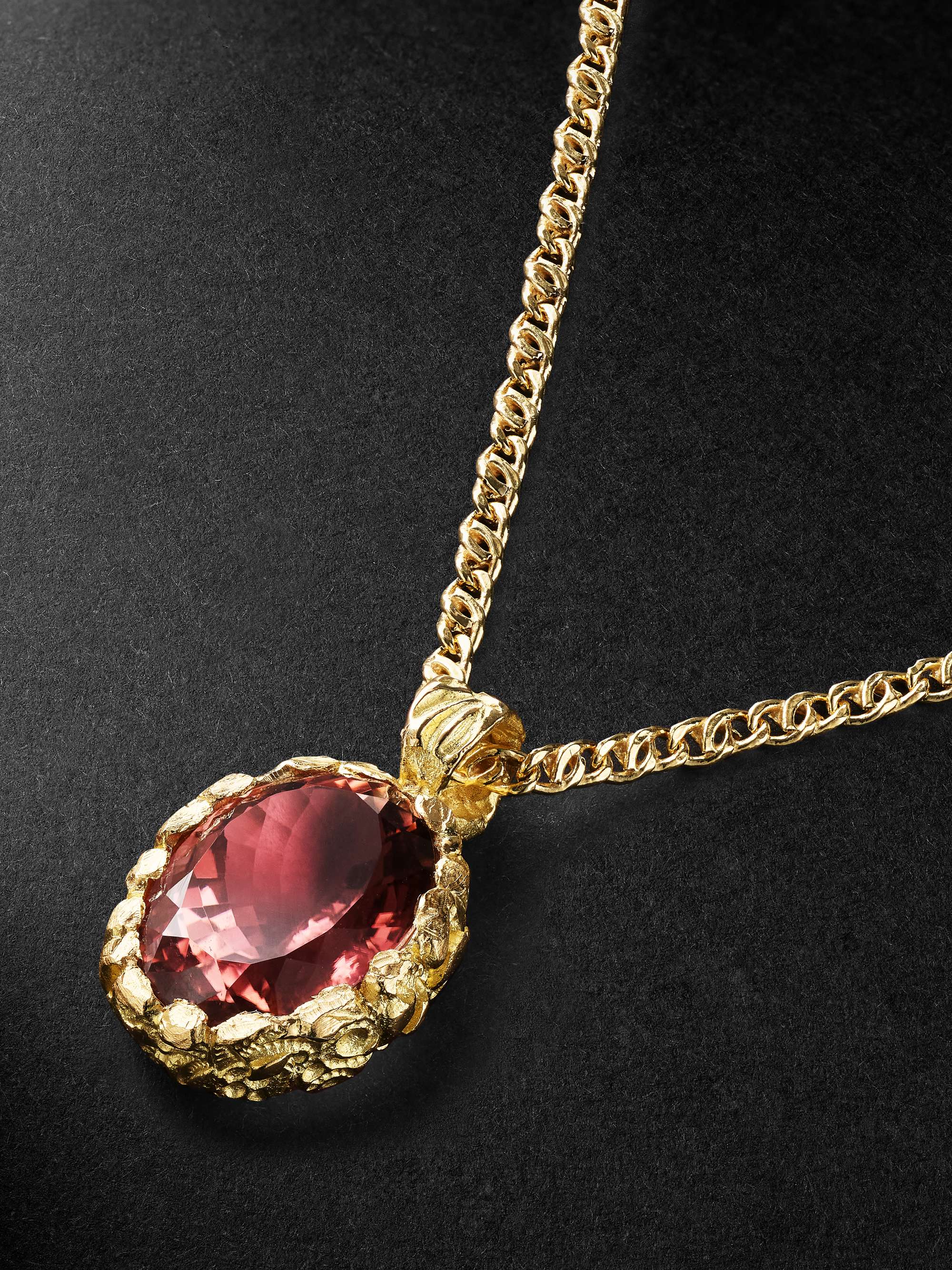 HEALERS FINE JEWELRY Recycled Gold Tourmaline Pendant Necklace