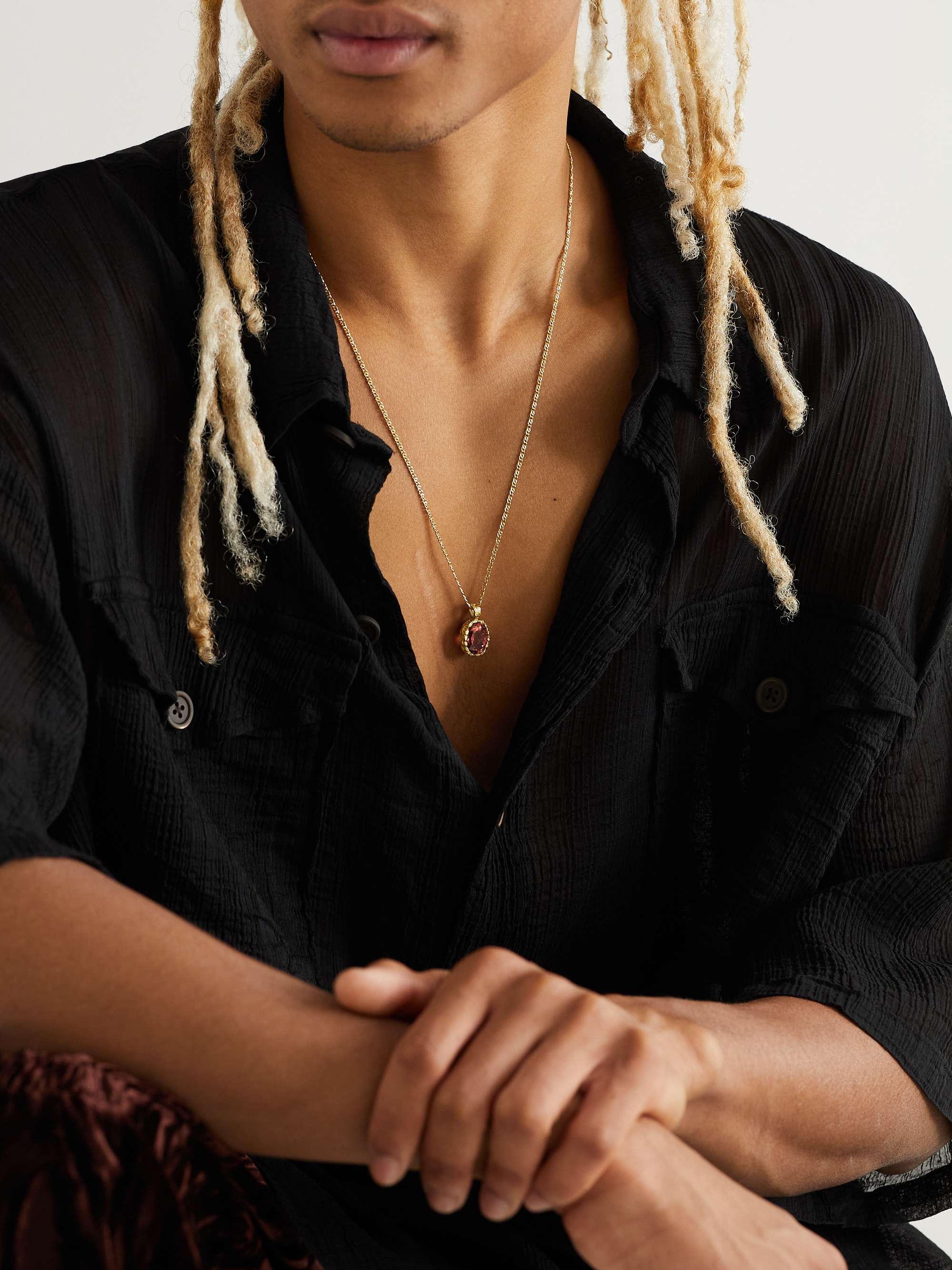 HEALERS FINE JEWELRY Recycled Gold Tourmaline Pendant Necklace
