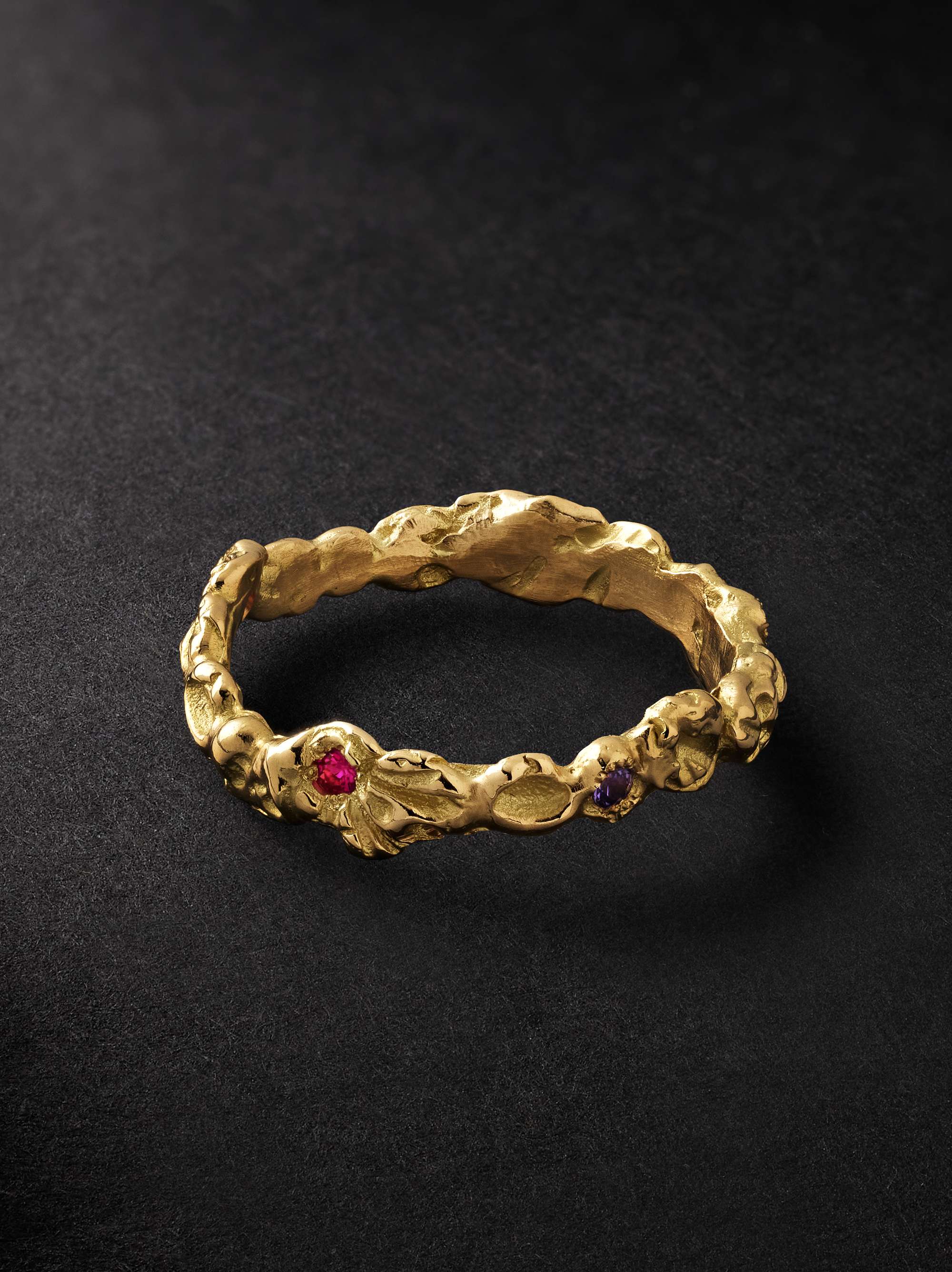 HEALERS FINE JEWELRY Recycled Gold, Iolite and Garnet Ring
