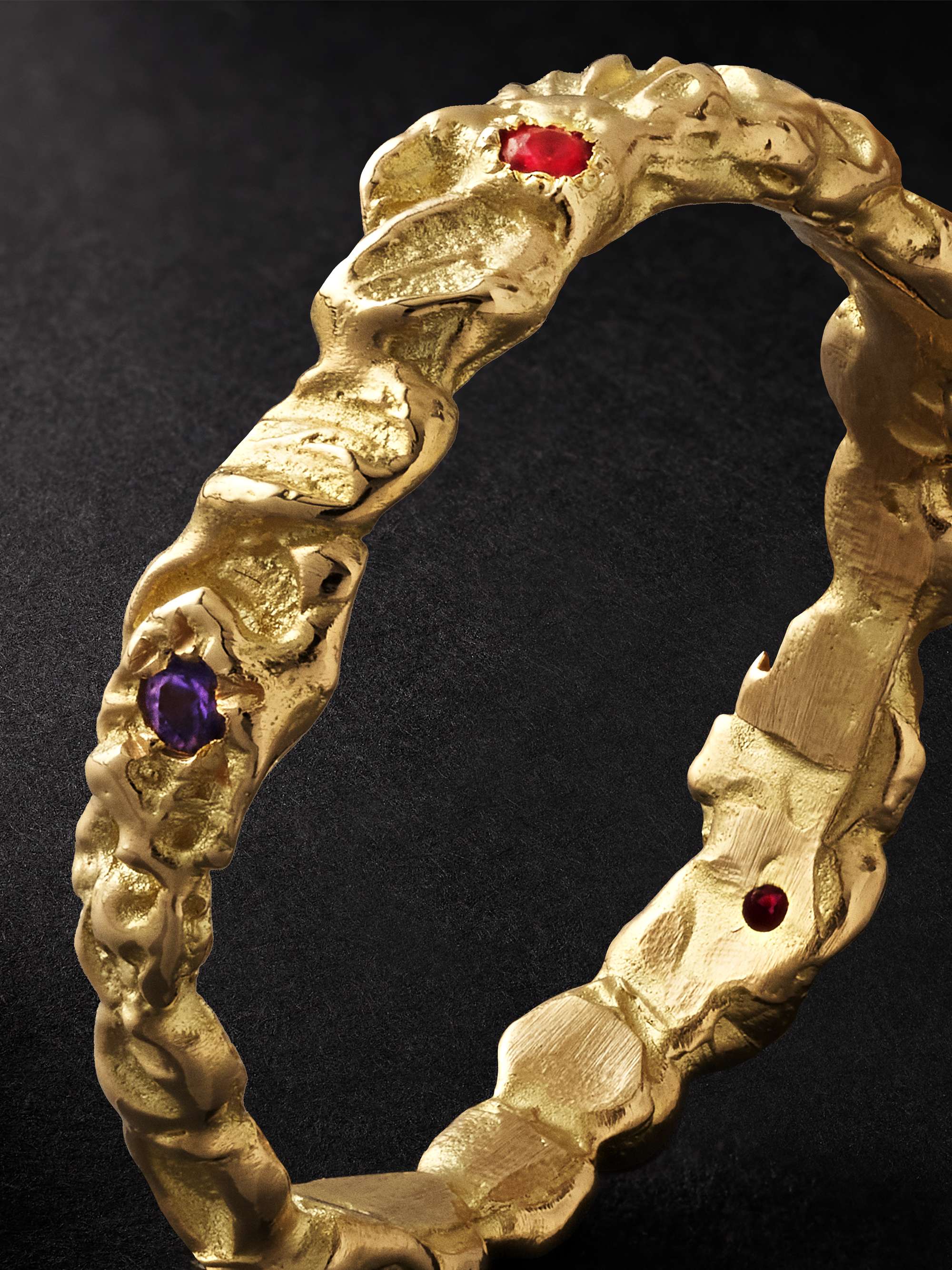 HEALERS FINE JEWELRY Recycled Gold, Iolite and Garnet Ring