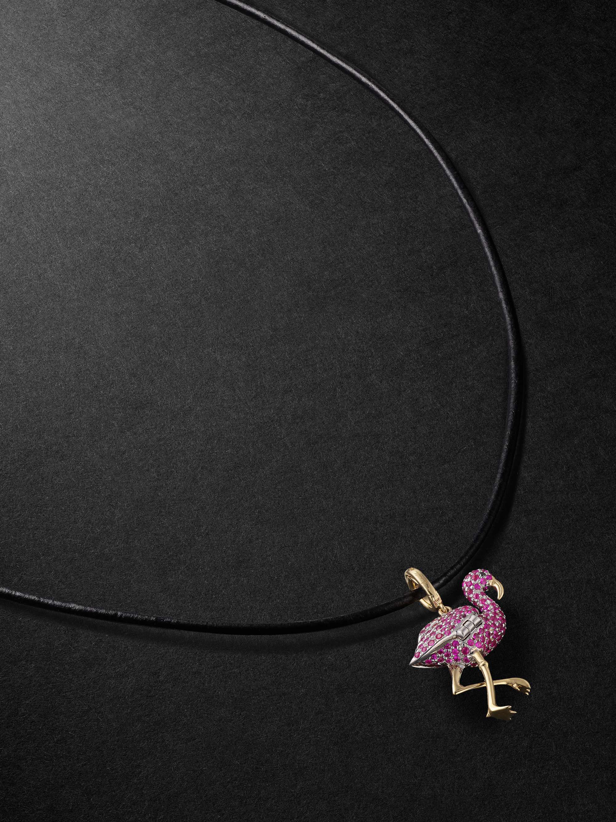 Flamingo Pendant Necklace in Solid Gold - Tales In Gold