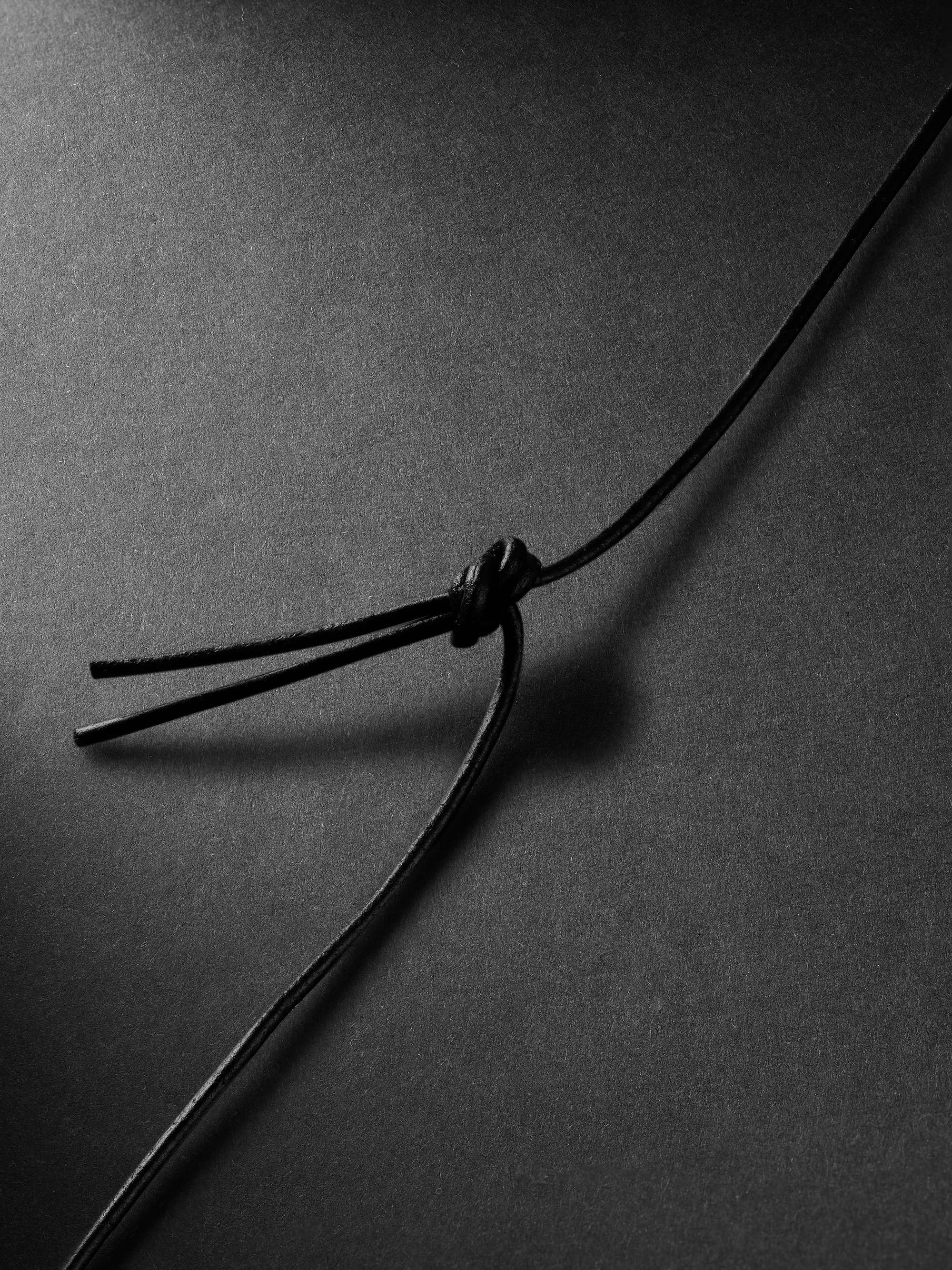 ANNOUSHKA Miami Rollerskate 18-Karat Blackened and White Gold, Multi-Stone and Leather Pendant Necklace