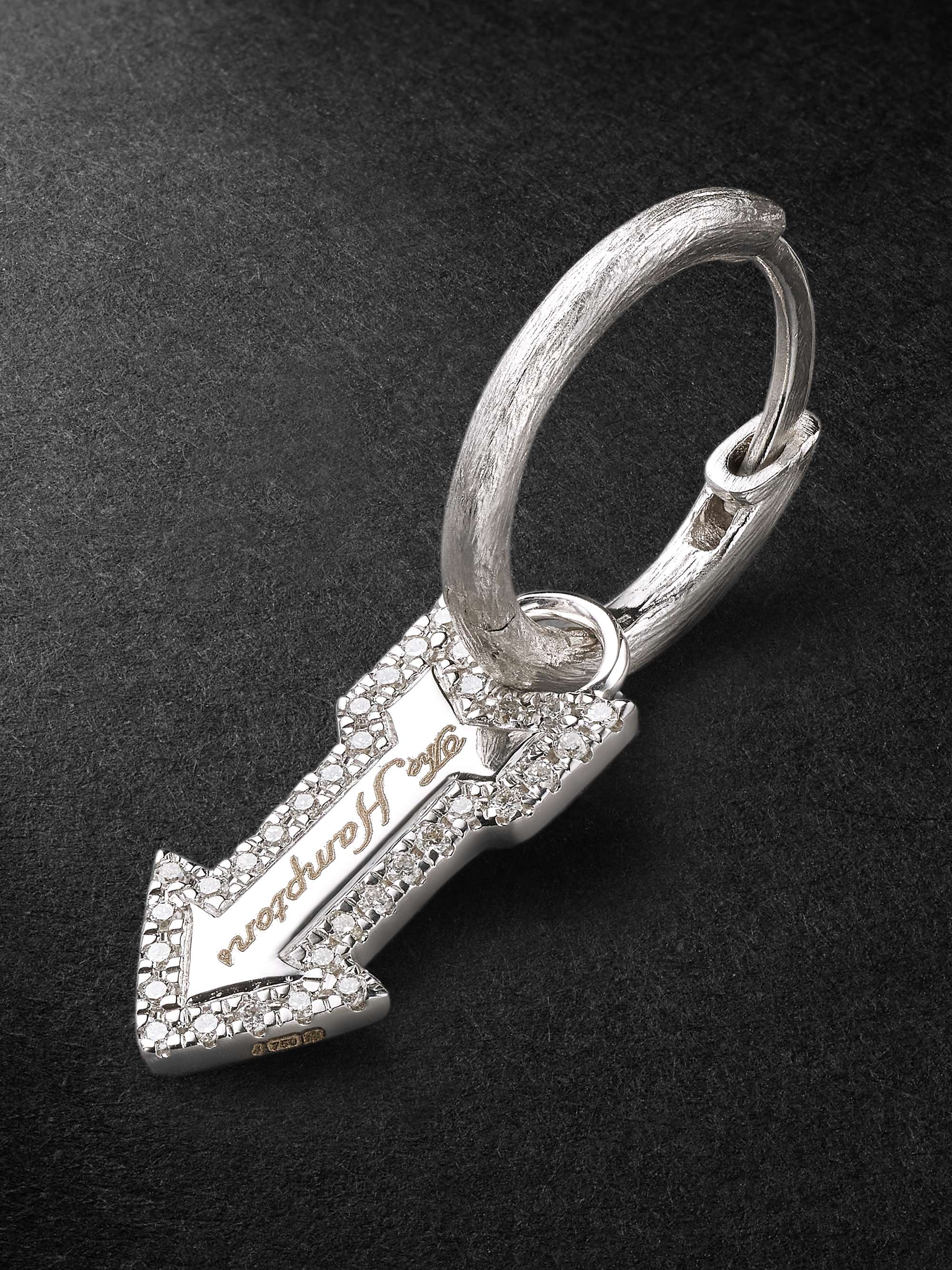 ANNOUSHKA Hamptons 18-Karat White Gold Diamond Earring Pendant