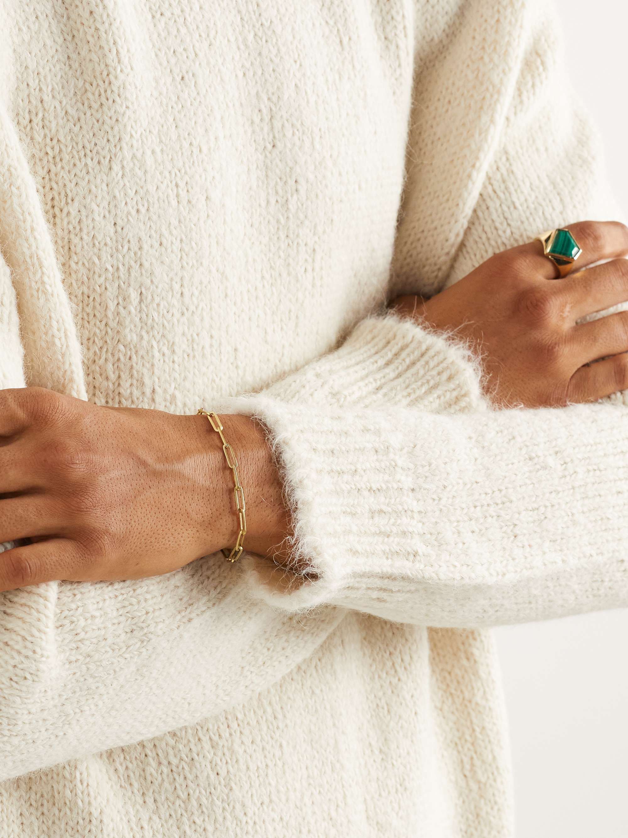 MATEO Long Link White Gold Bracelet