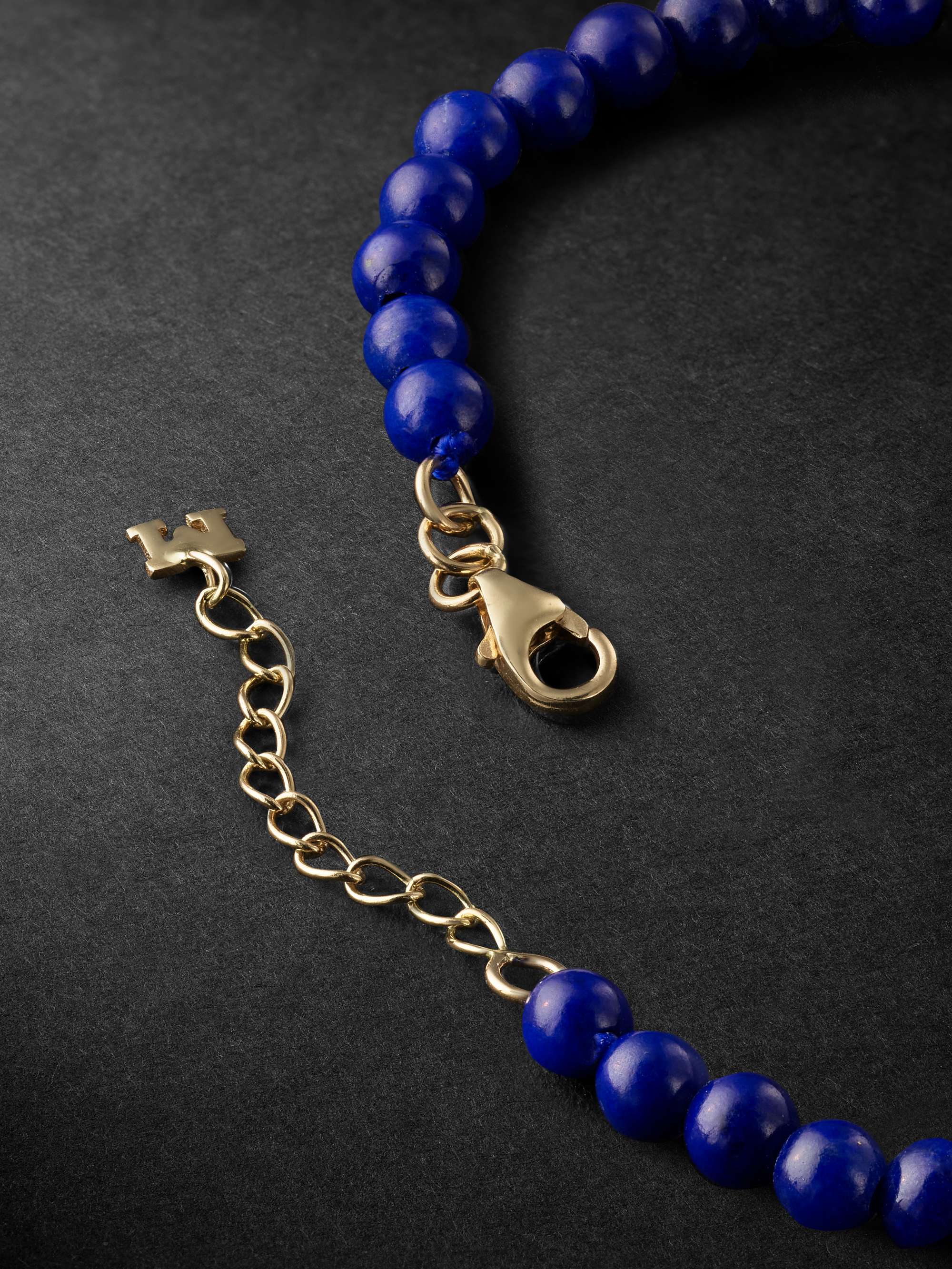 MATEO Gold Lapis Lazuli Beaded Bracelet