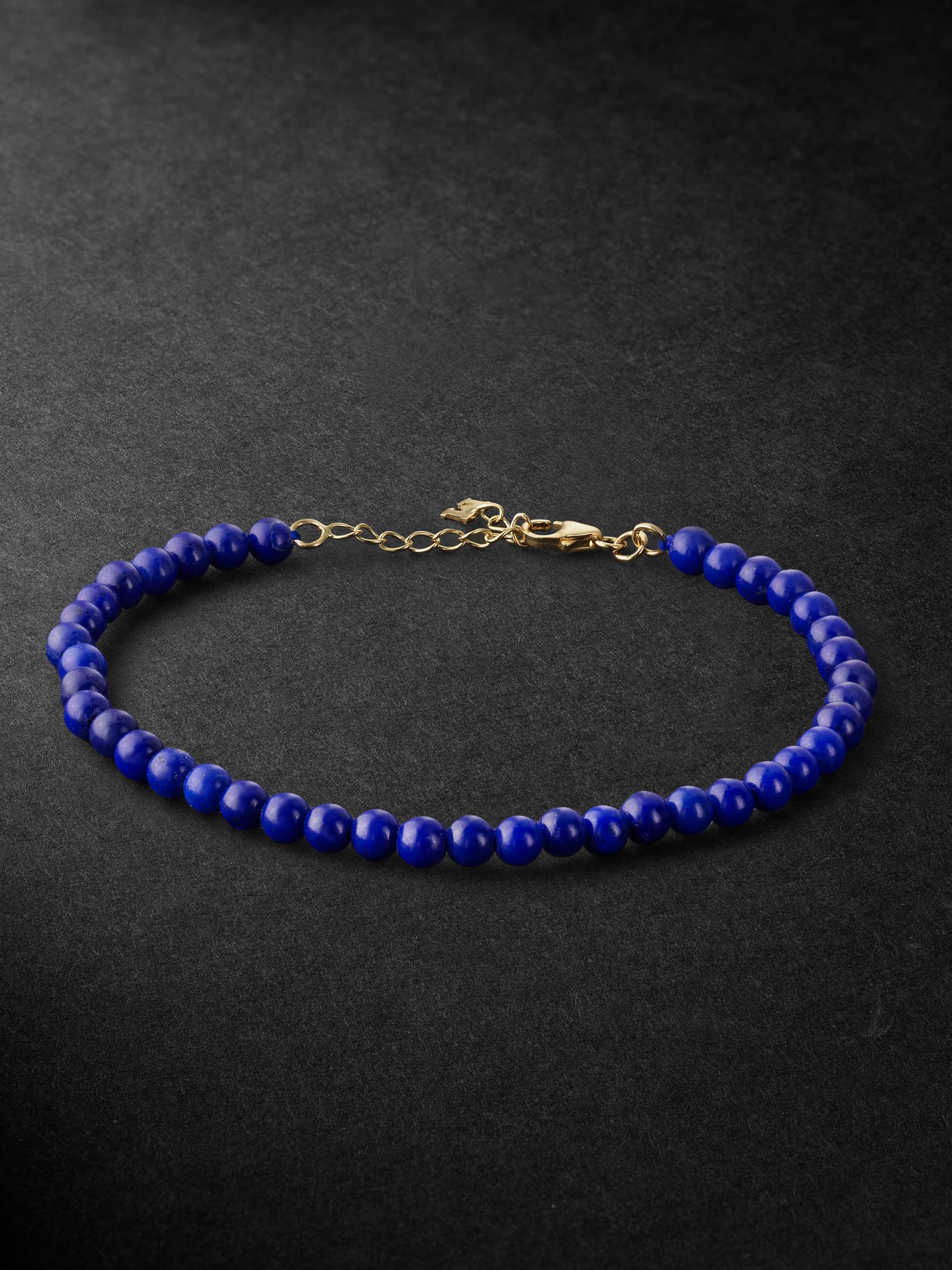 MATEO Gold Lapis Lazuli Beaded Bracelet