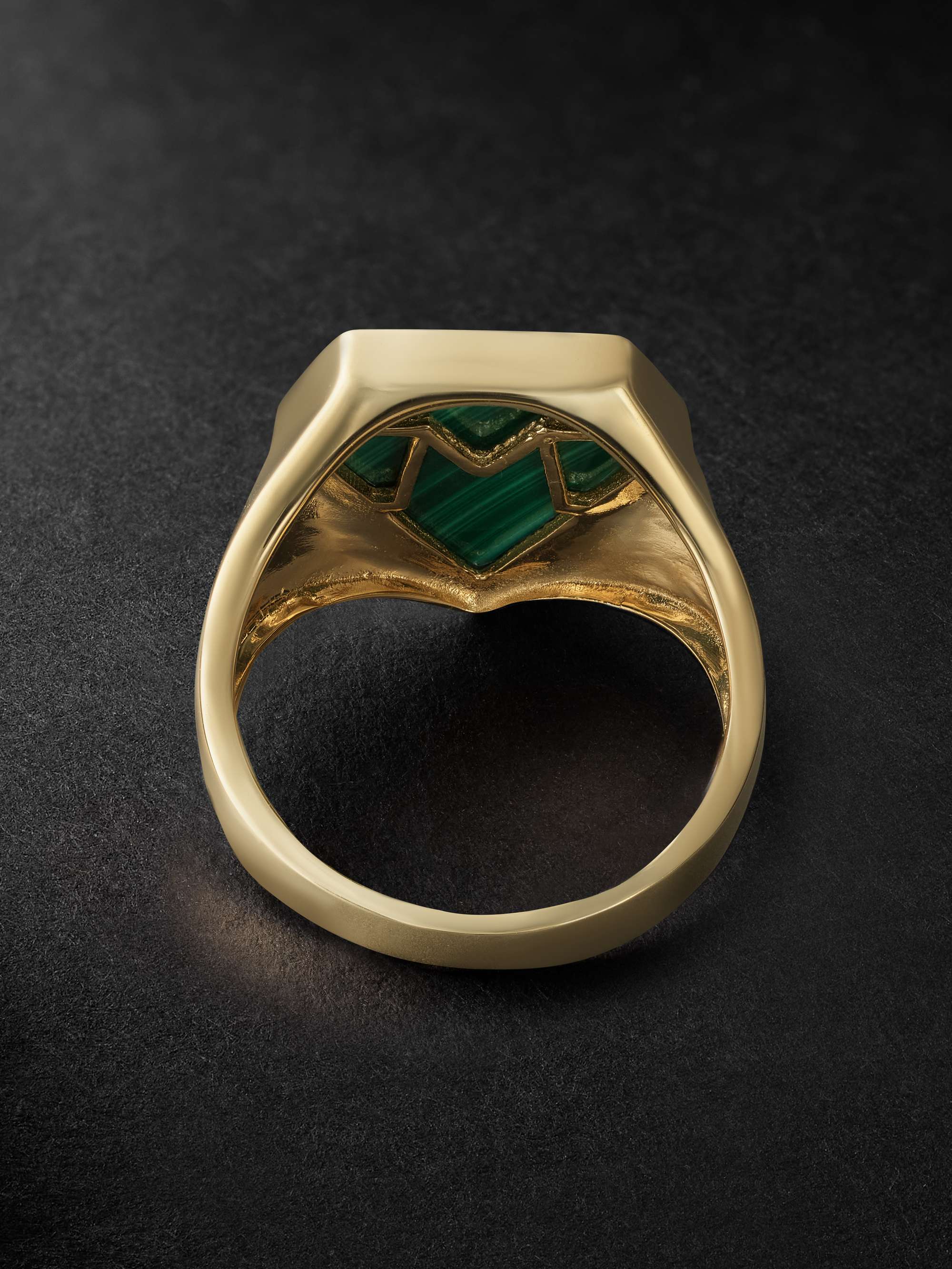 MATEO Gold Malachite Ring