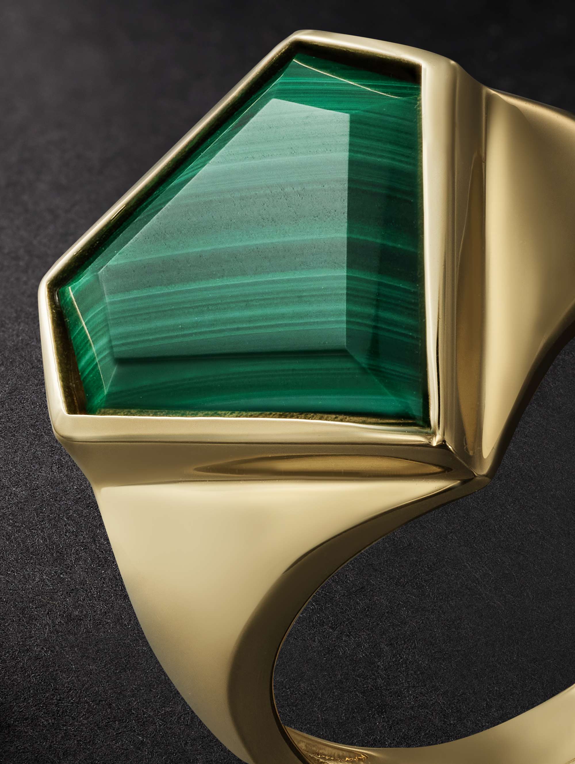 MATEO Gold Malachite Ring