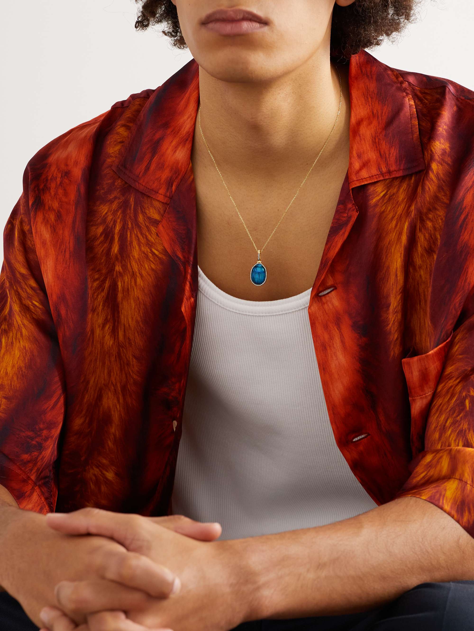 LITO Elia Gold, Chalcedony and Diamond Necklace