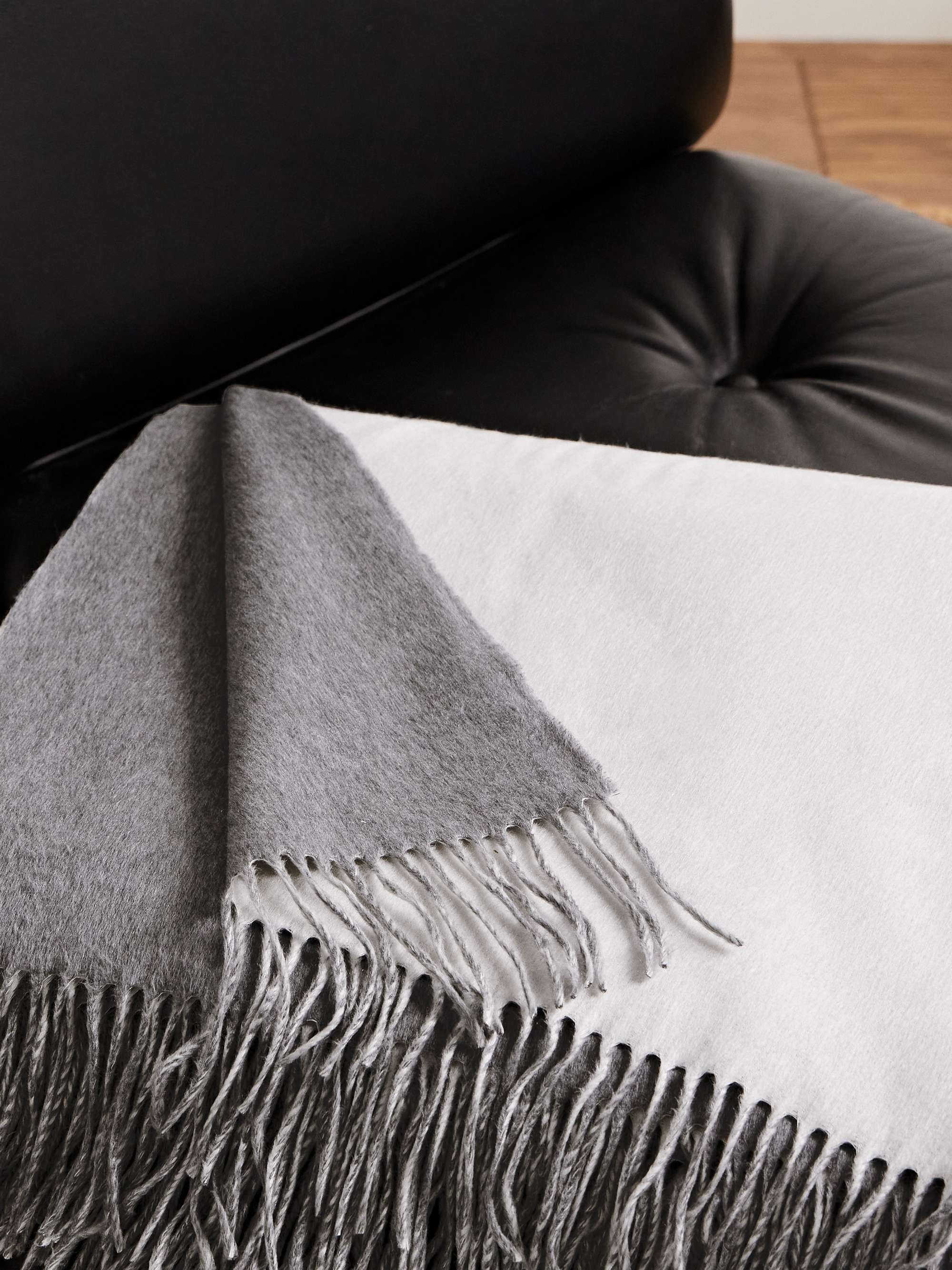BRUNELLO CUCINELLI Fringed Colour-Block Silk Blanket