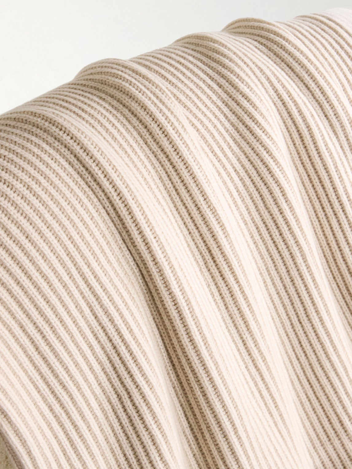 Brunello Cucinelli Ribbed Cashmere Blanket In Neutral