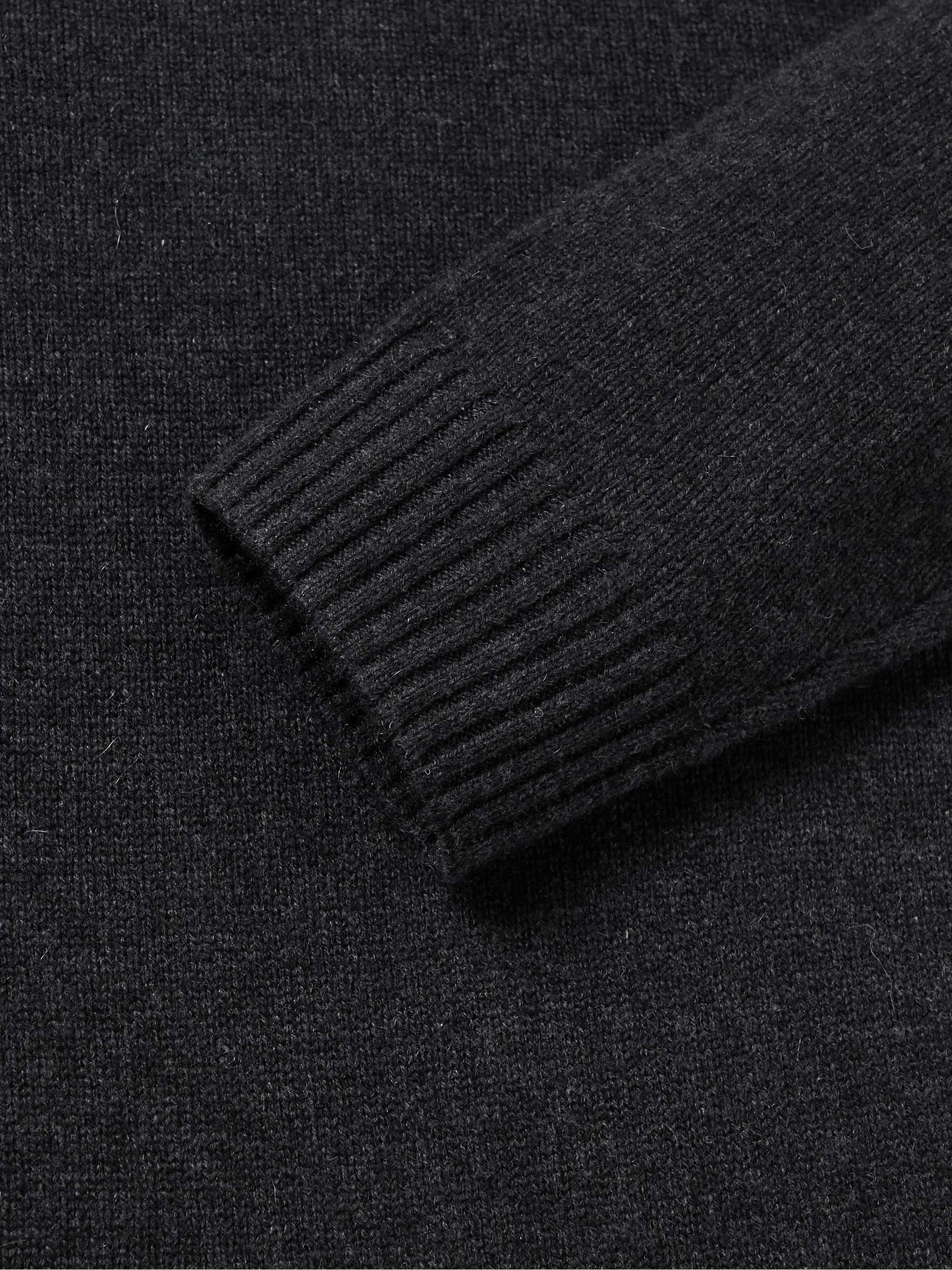 JAMES PERSE Saddle Recycled-Cashmere Half-Zip Sweater
