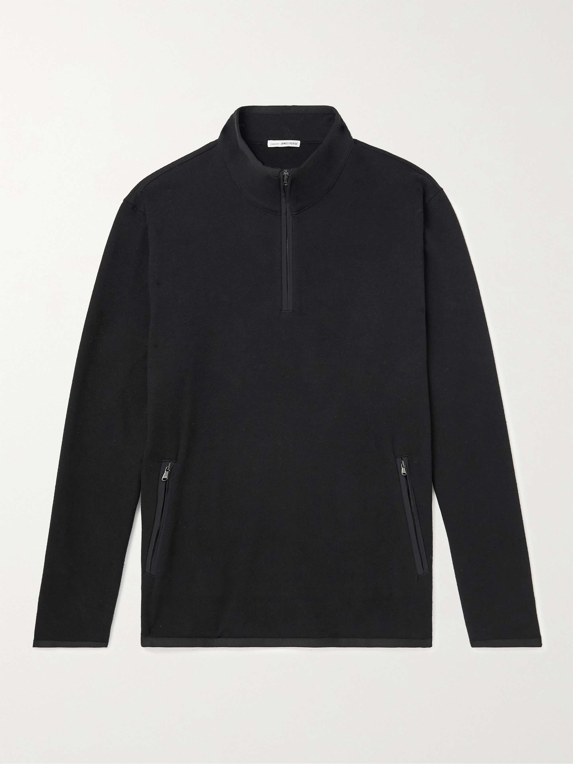 JAMES PERSE Brushed Cotton-Blend Terry Half-Zip Sweater for Men | MR PORTER