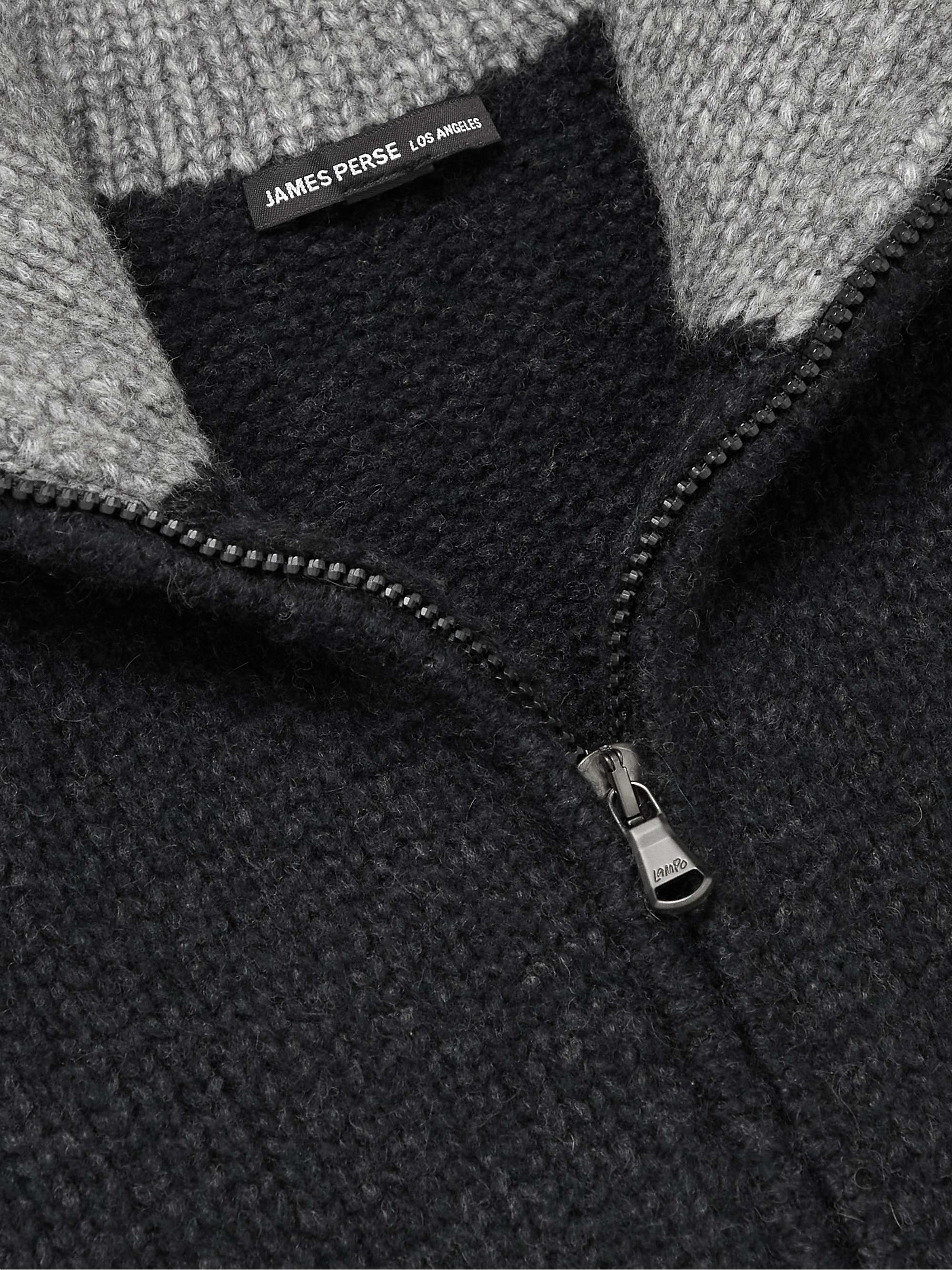 JAMES PERSE Knitted Zip-Up Cardigan