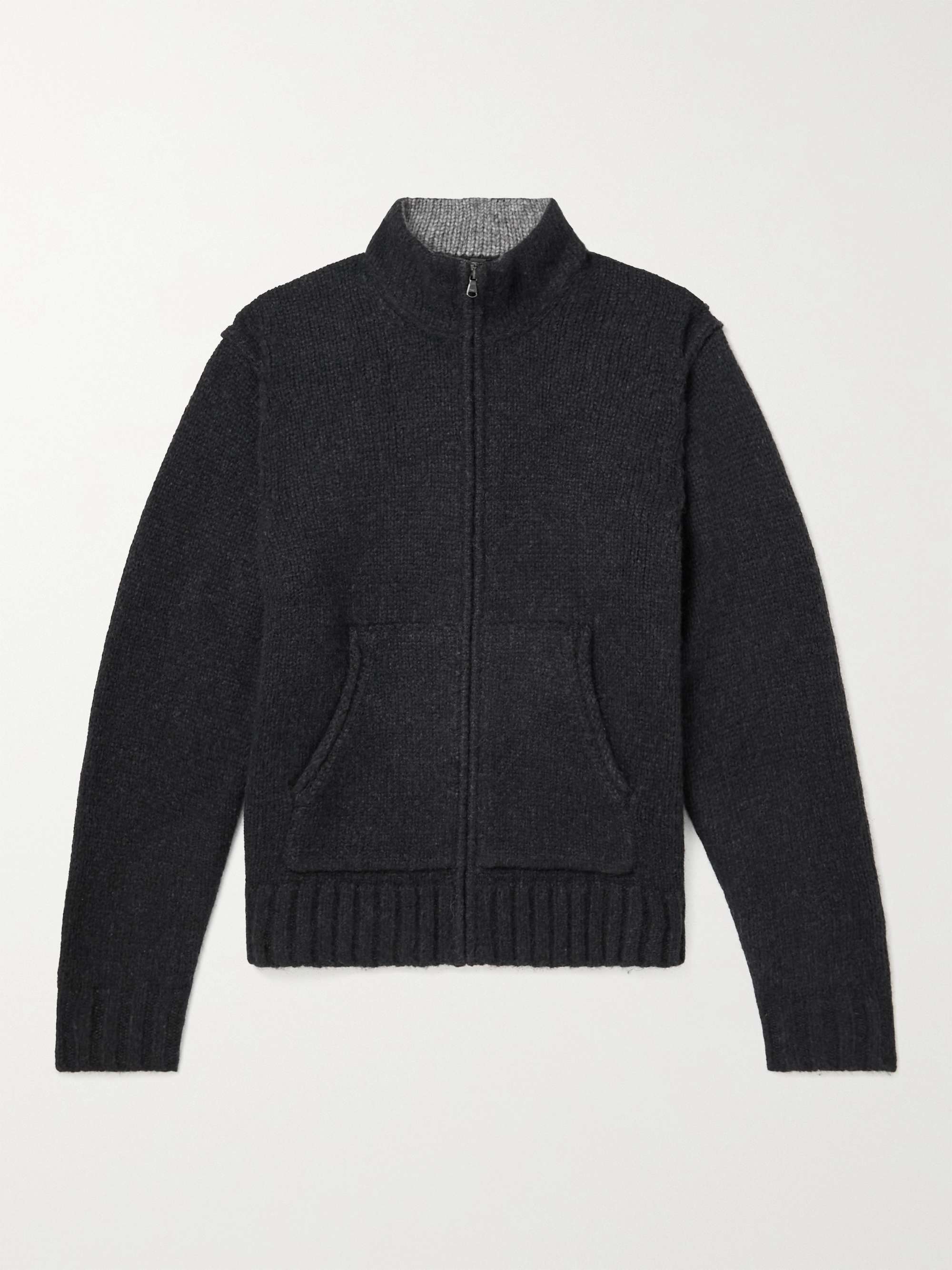 JAMES PERSE Knitted Zip-Up Cardigan