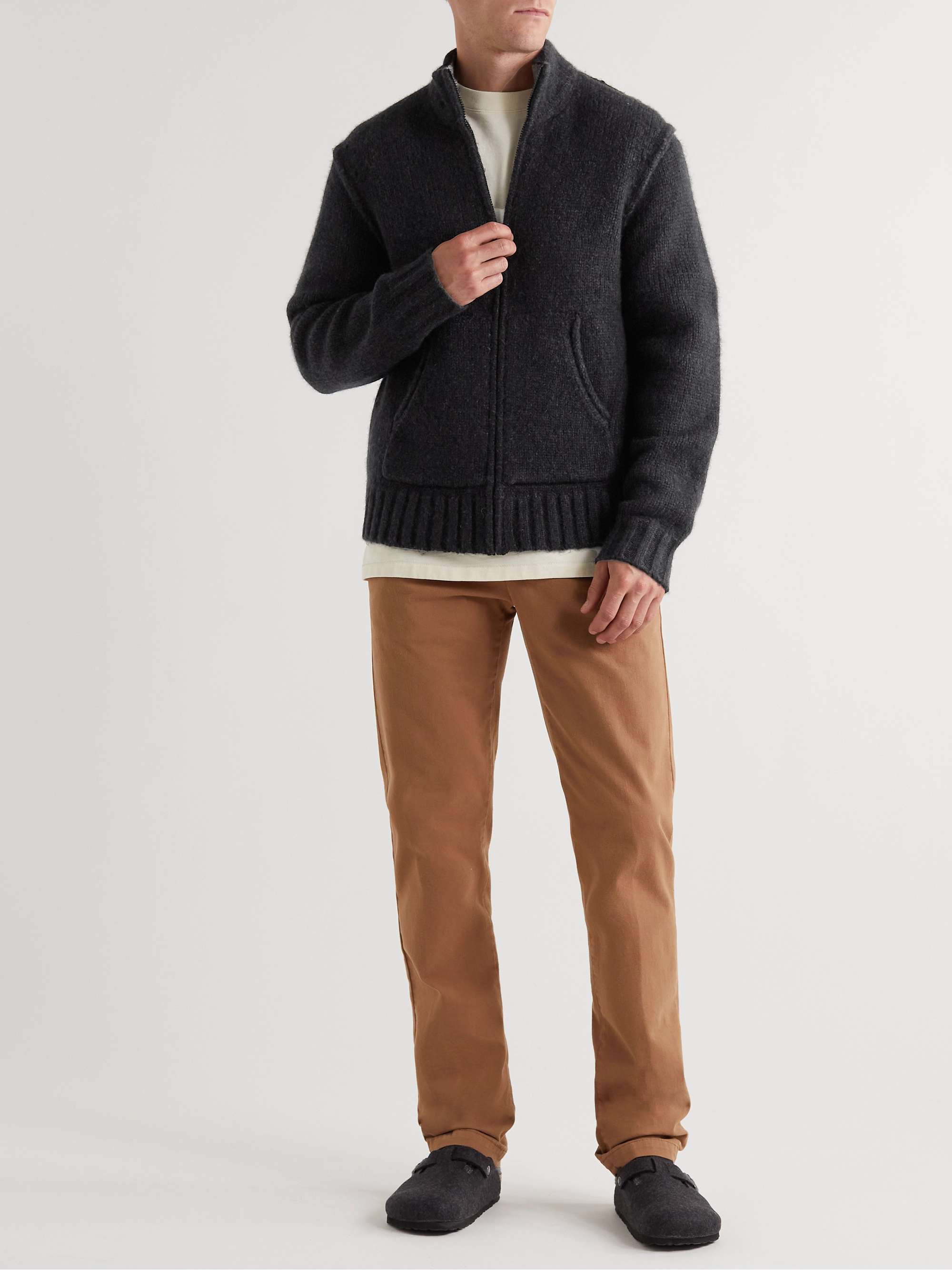 JAMES PERSE Knitted Zip-Up Cardigan