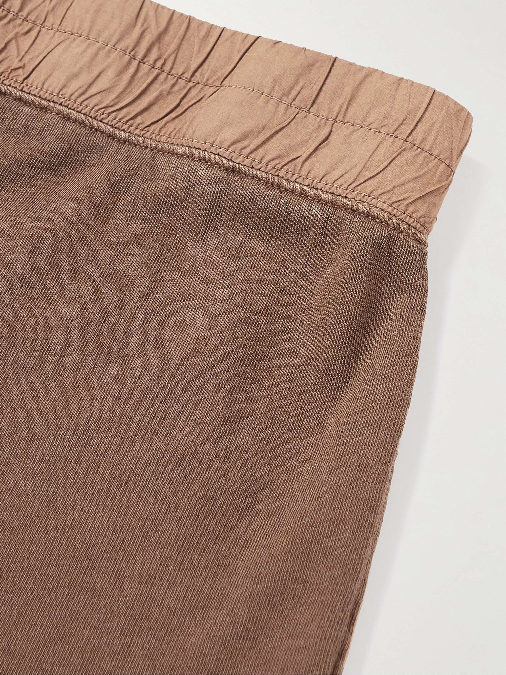 JAMES PERSE Straight-Leg Poplin-Trimmed Supima Cotton-Jersey Drawstring Shorts