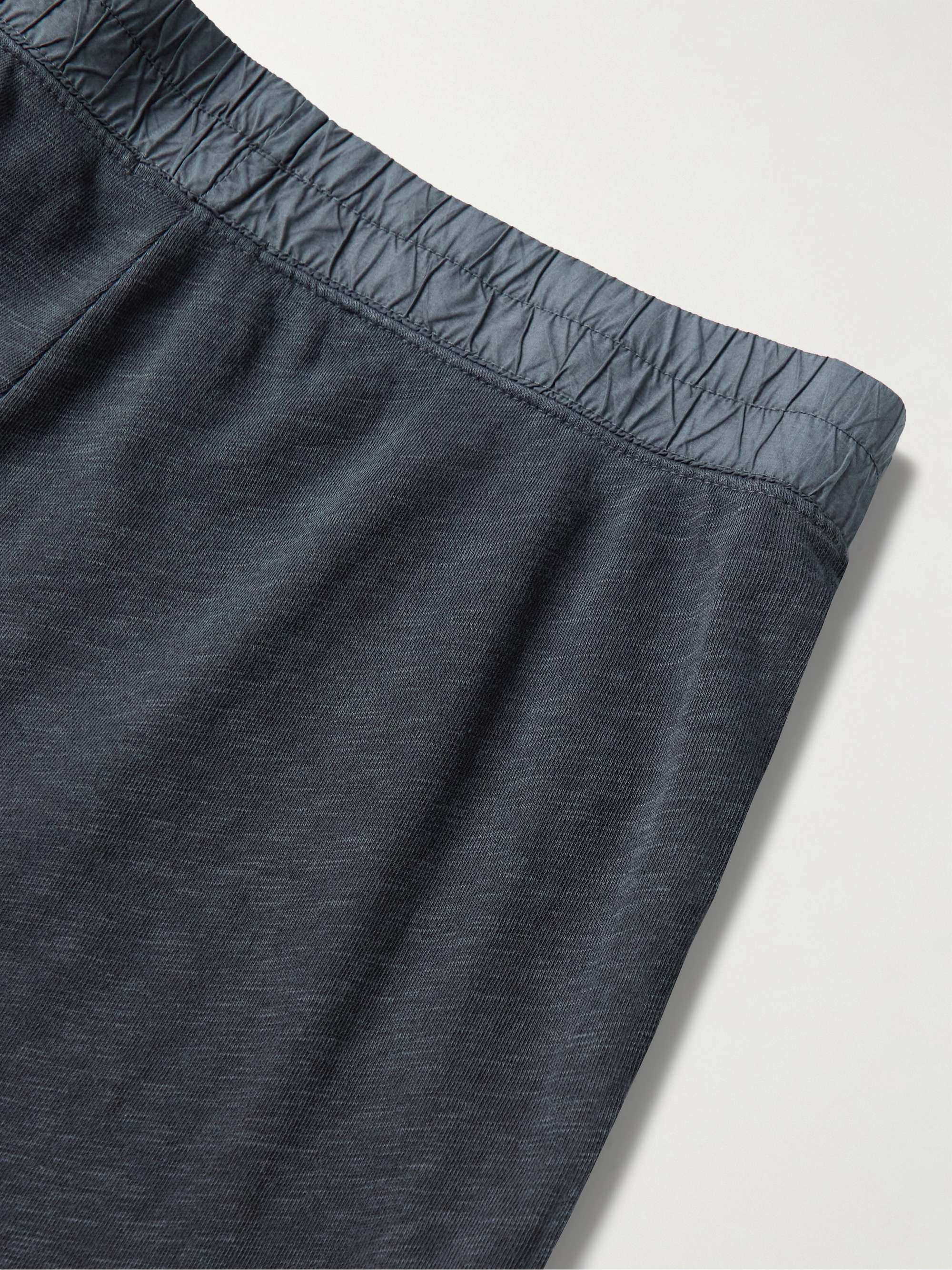 JAMES PERSE Straight-Leg Poplin-Trimmed Supima Cotton-Jersey Drawstring Shorts