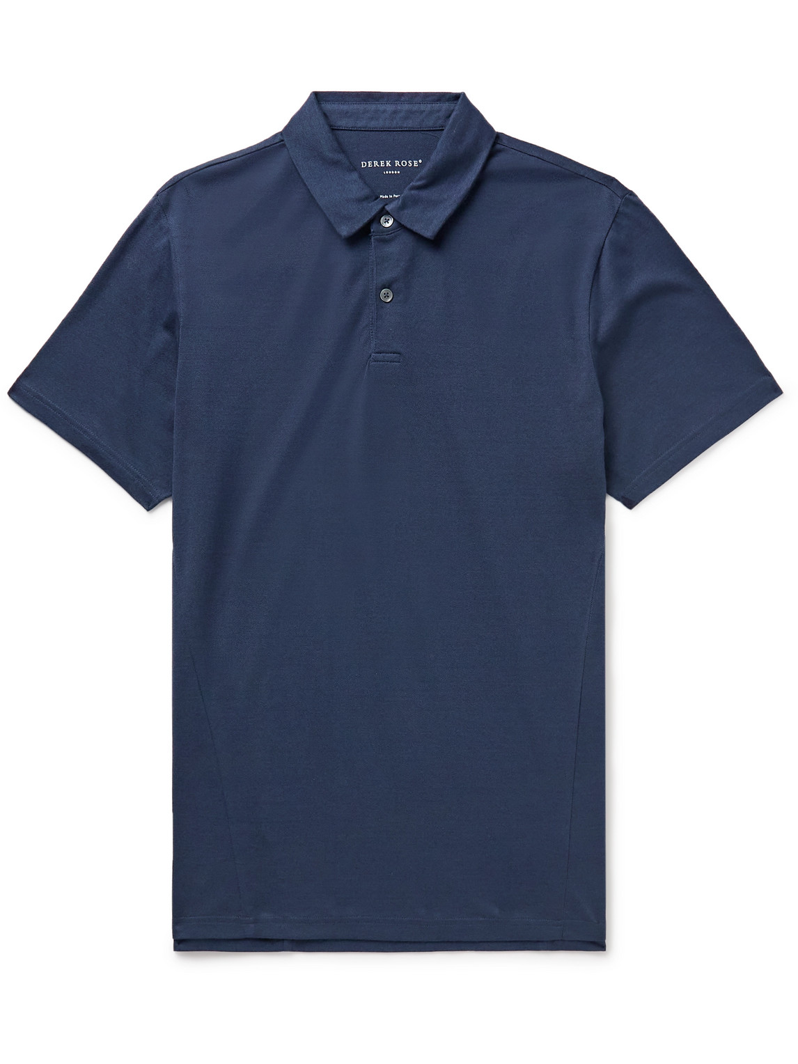 Derek Rose Ramsay 2 Stretch Cotton And Tencel-blend Piqué Polo Shirt In Blue